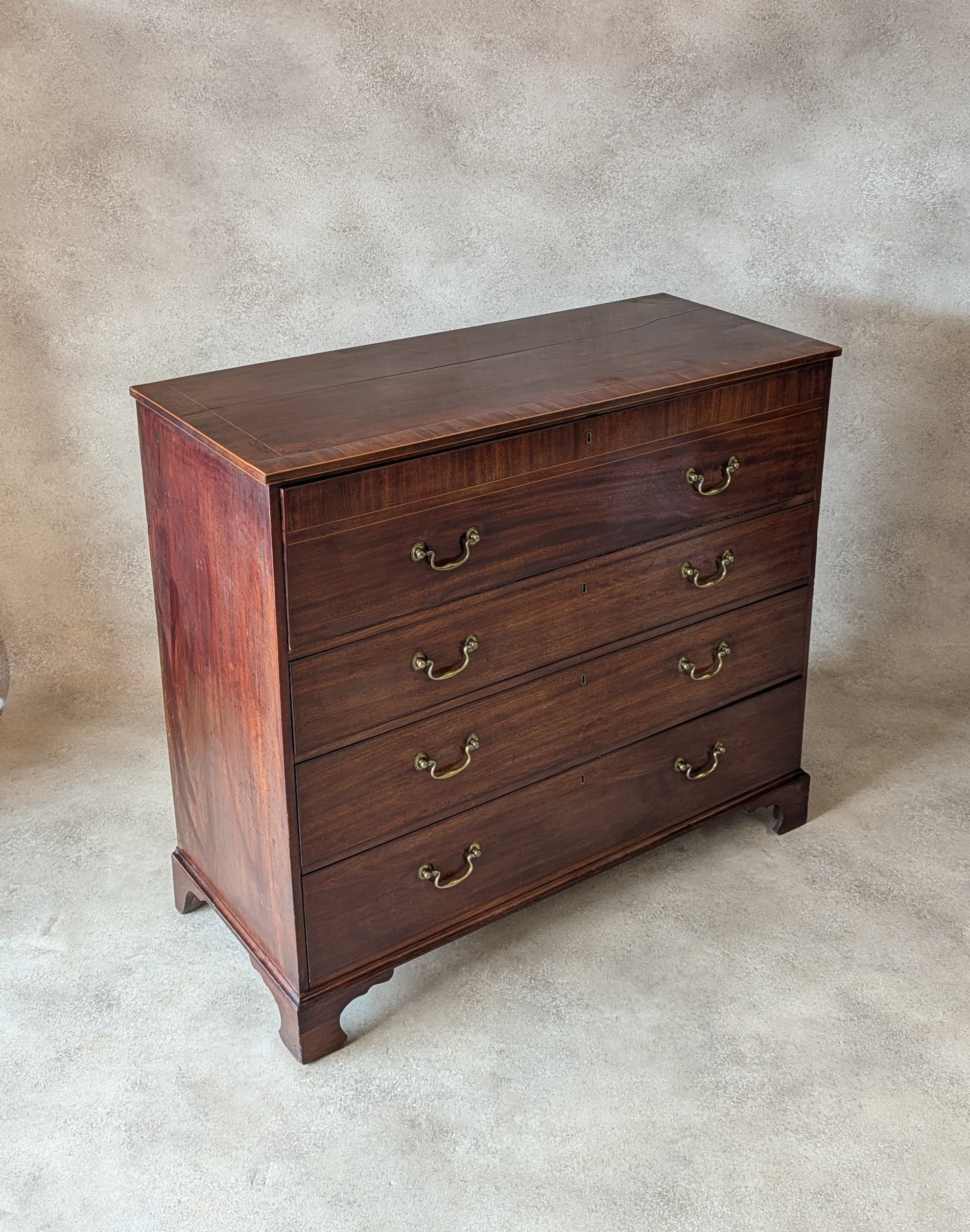 Antique Mahogany George III Secretaire Chest / Georgian Chest Of Drawers
