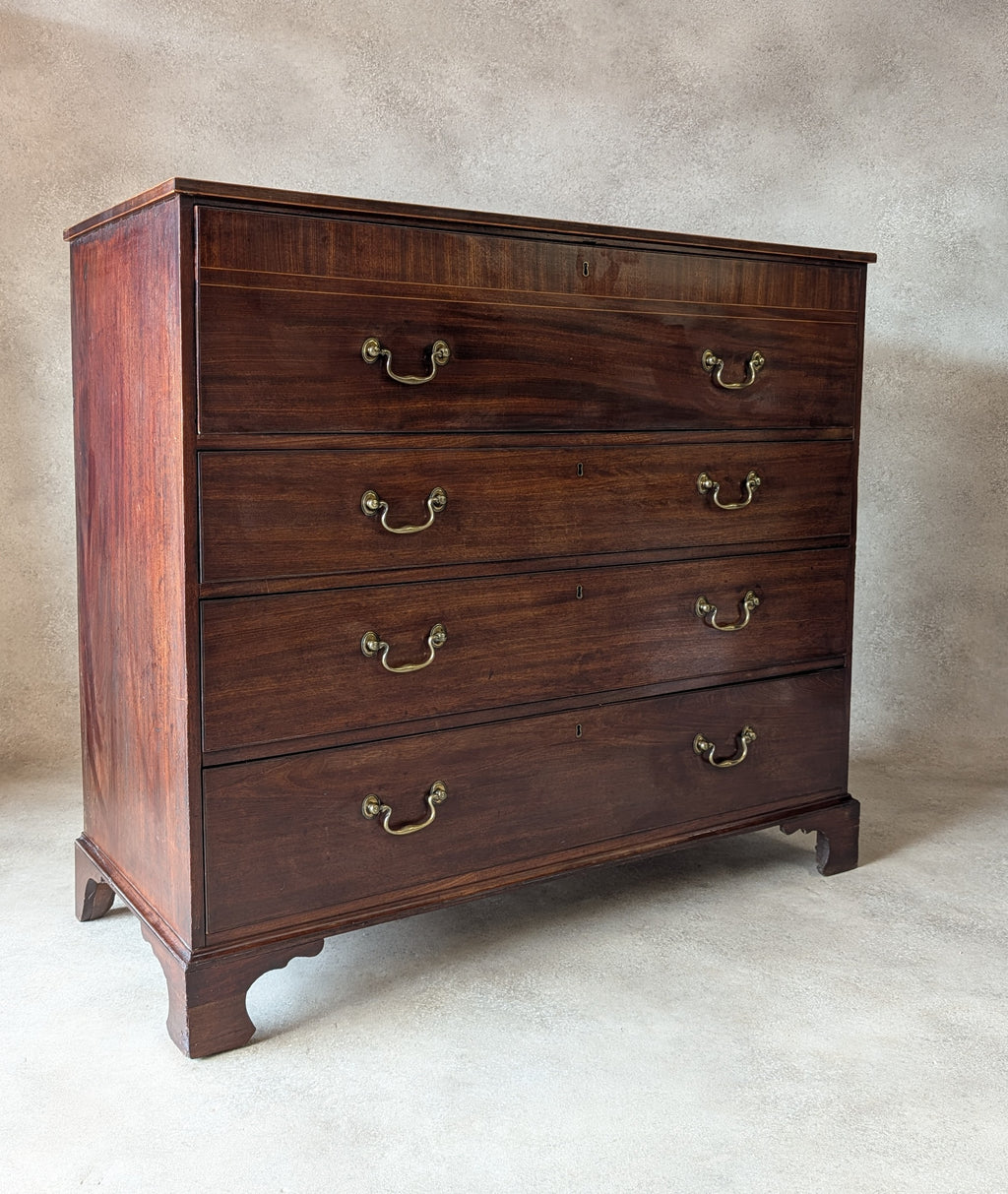Antique Mahogany George III Secretaire Chest / Georgian Chest Of Drawers