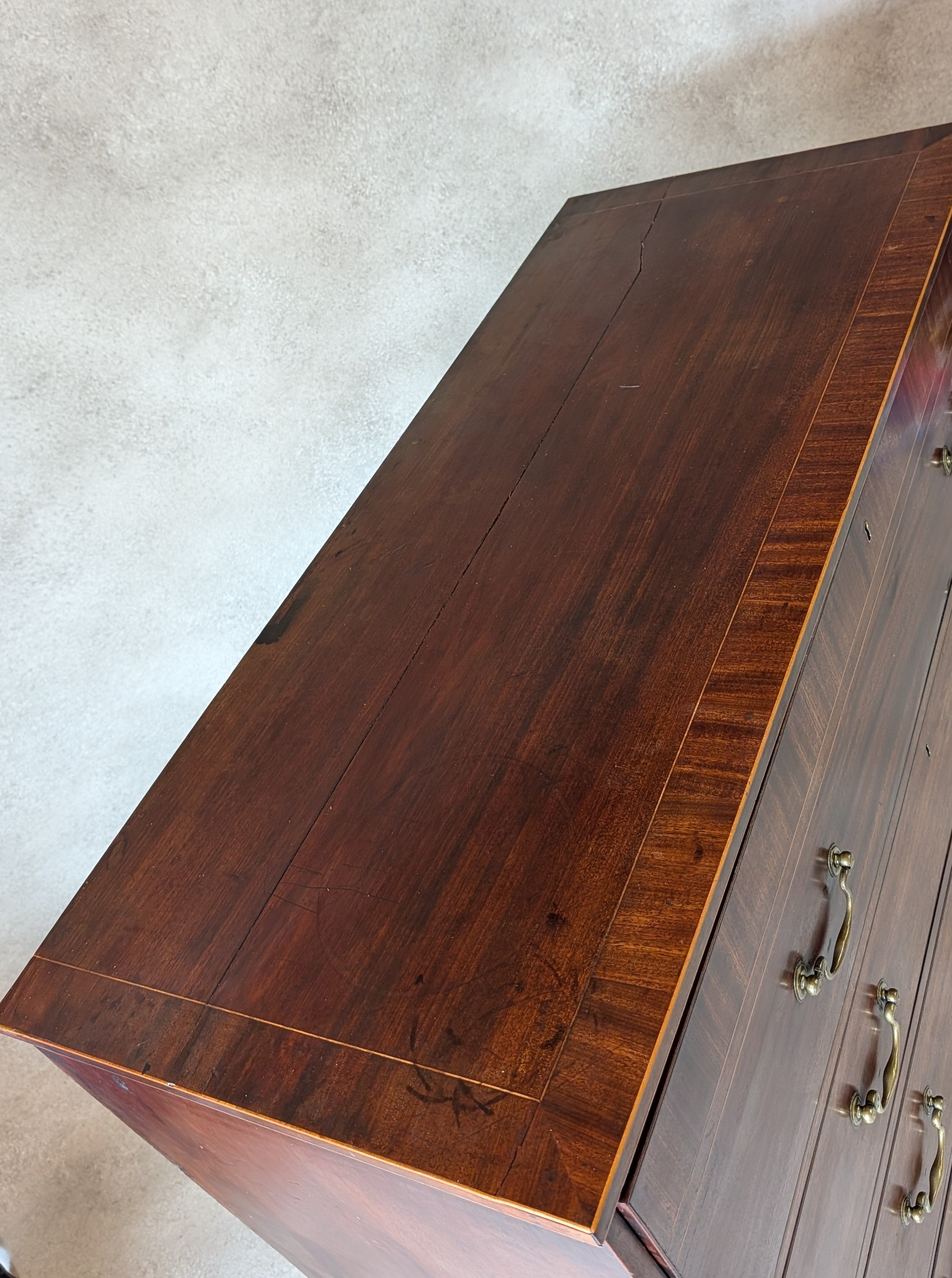 Antique Mahogany George III Secretaire Chest / Georgian Chest Of Drawers