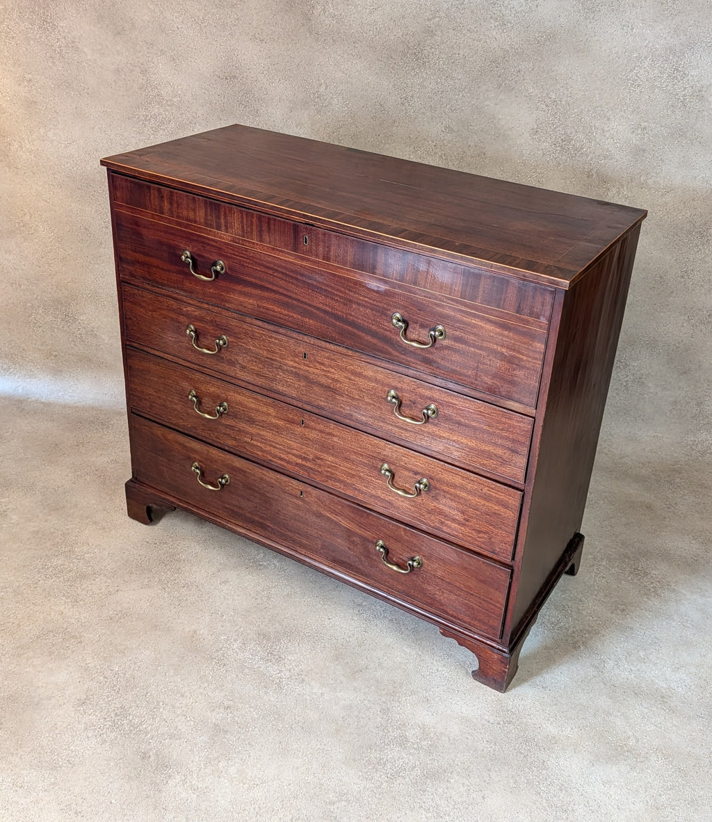 Antique Mahogany George III Secretaire Chest / Georgian Chest Of Drawers