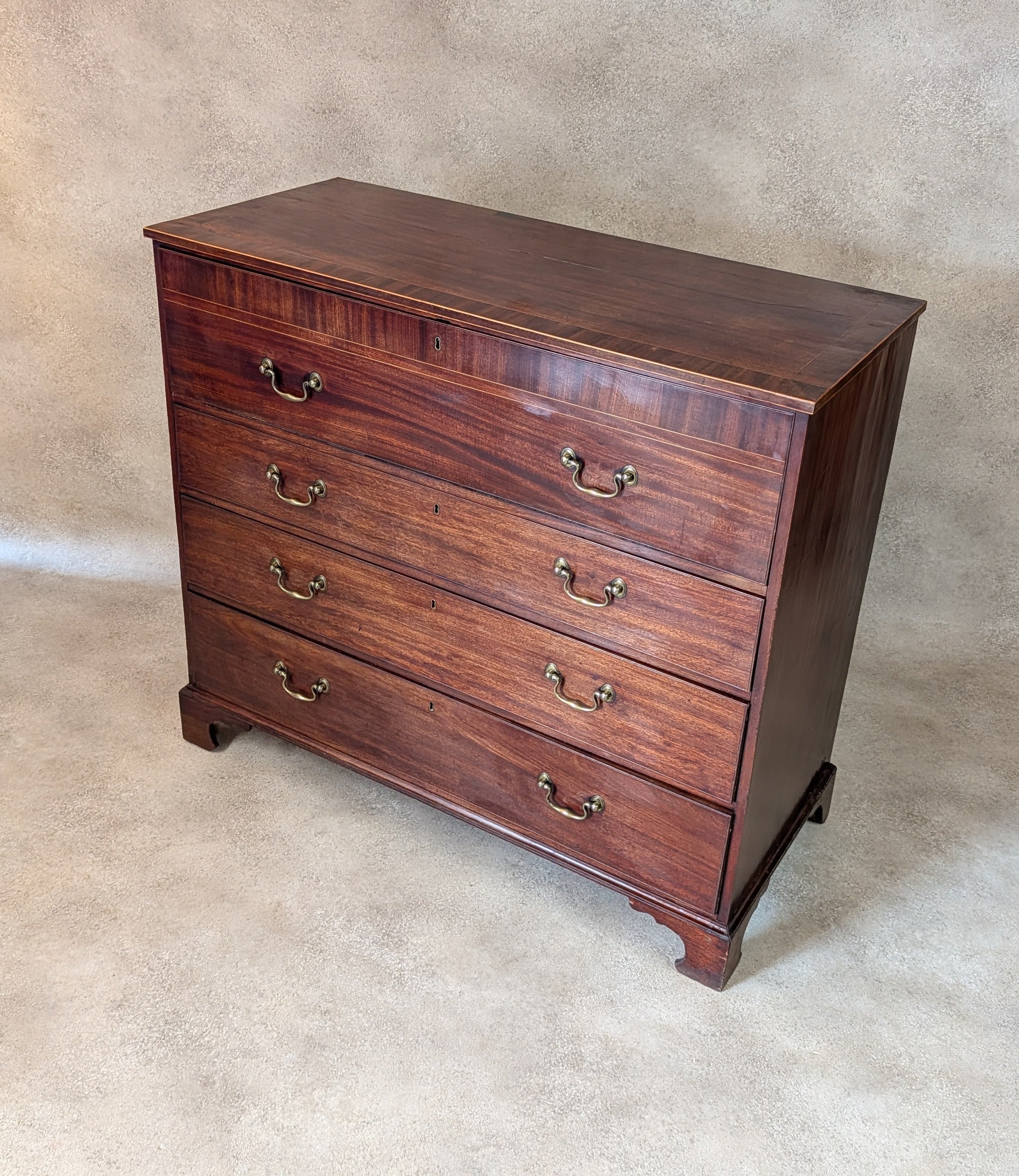 Antique Mahogany George III Secretaire Chest / Georgian Chest Of Drawers