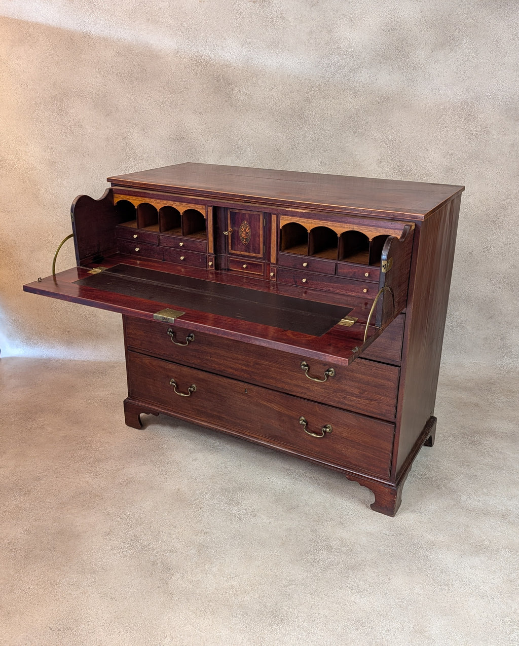 Antique Mahogany George III Secretaire Chest / Georgian Chest Of Drawers
