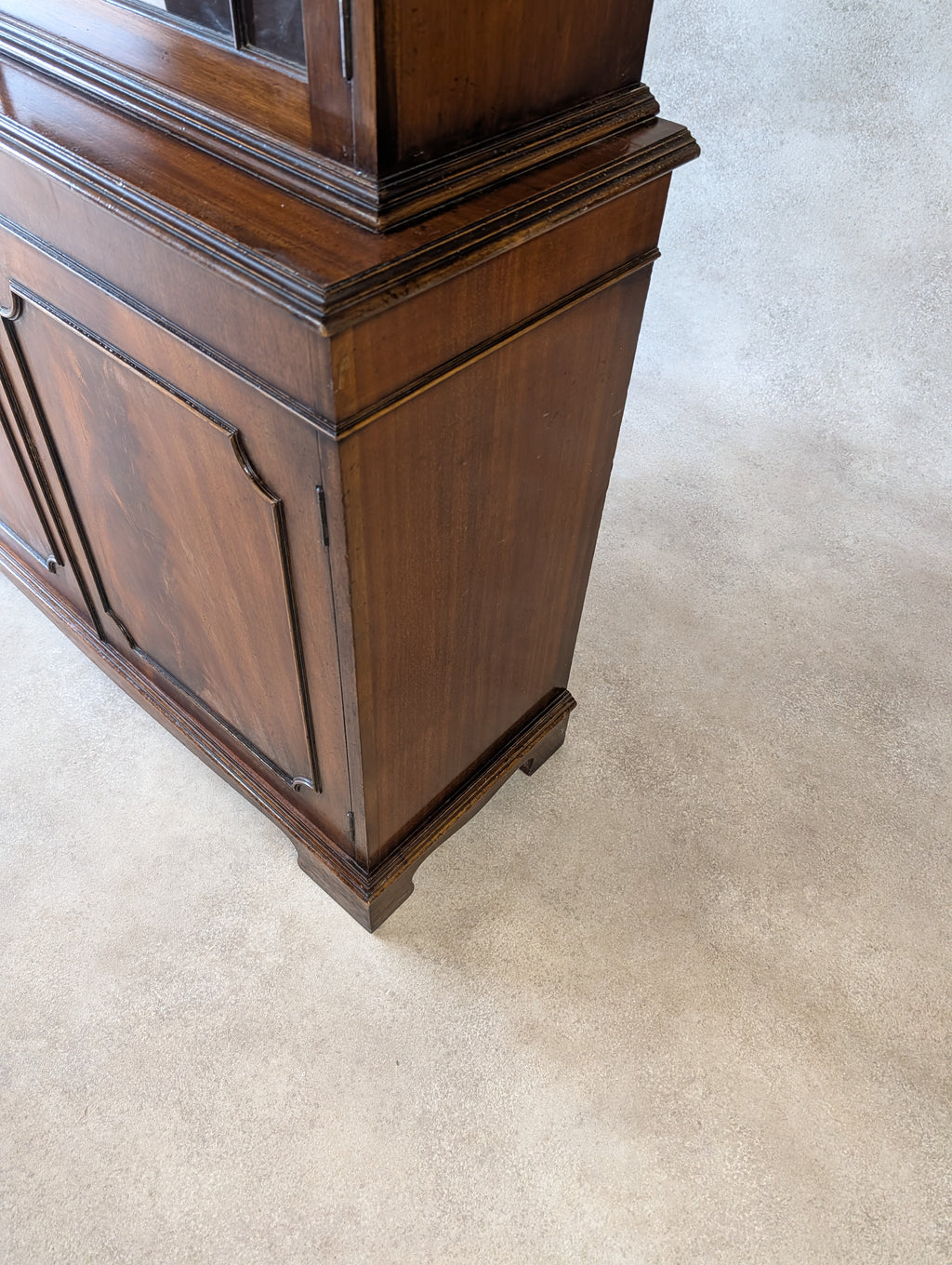 Vintage Georgian Style Astragal Glazed Mahogany Library Bookcase