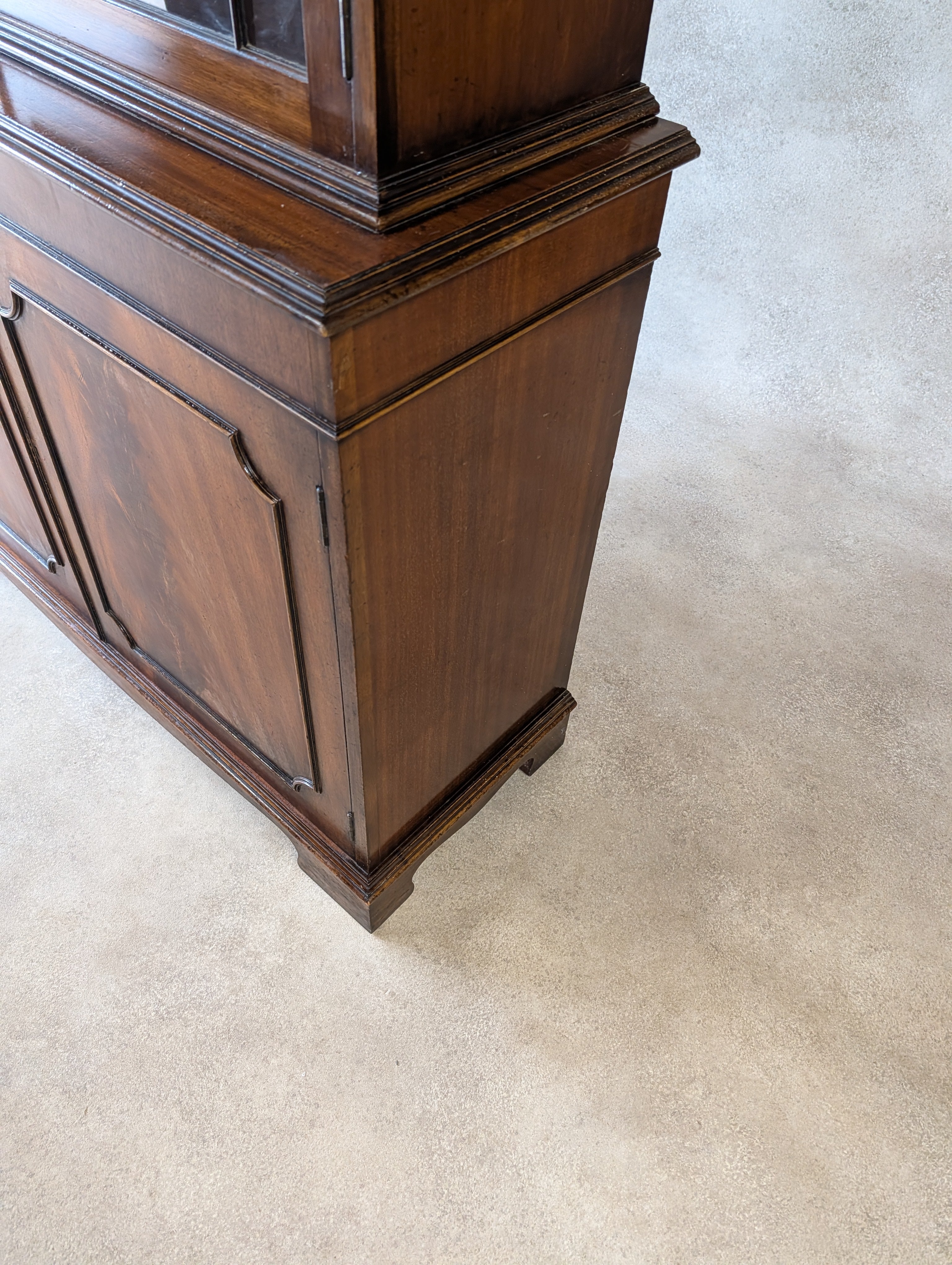 Vintage Georgian Style Astragal Glazed Mahogany Library Bookcase