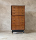 Mid Century G Plan Librenza Tola Wood Chest Of Drawers / Tallboy 1950s