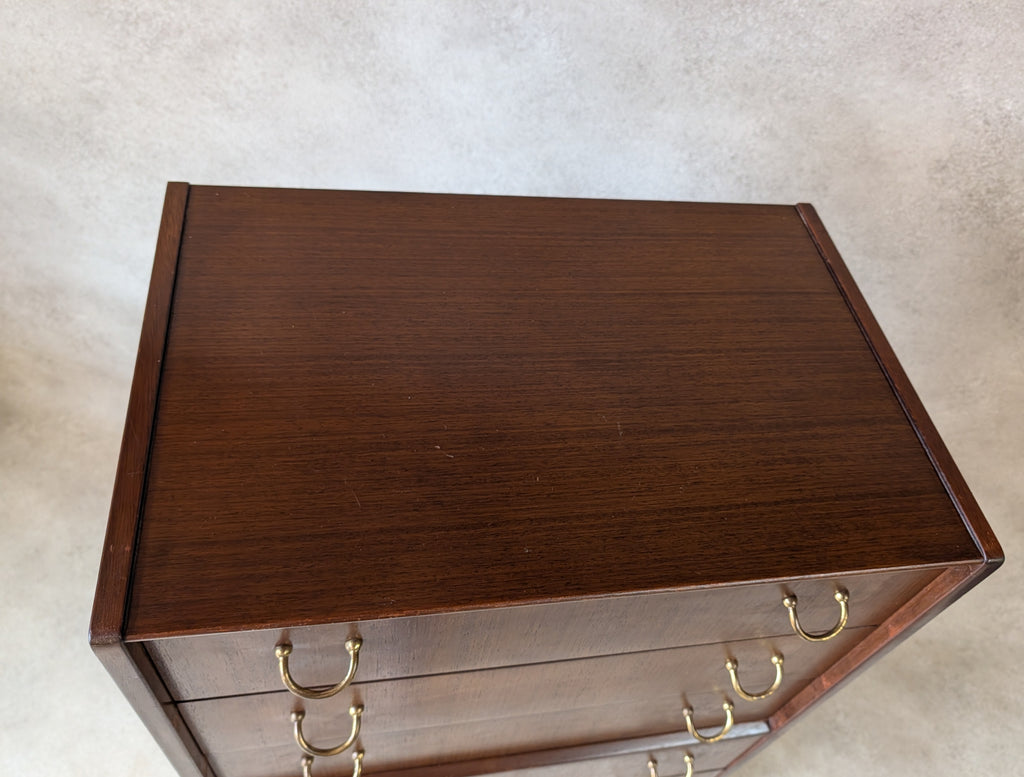 Mid Century G Plan Librenza Tola Wood Chest Of Drawers / Tallboy 1950s
