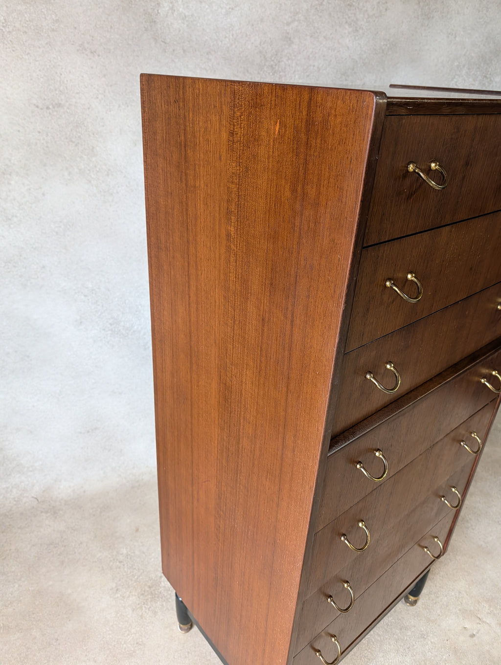 Mid Century G Plan Librenza Tola Wood Chest Of Drawers / Tallboy 1950s