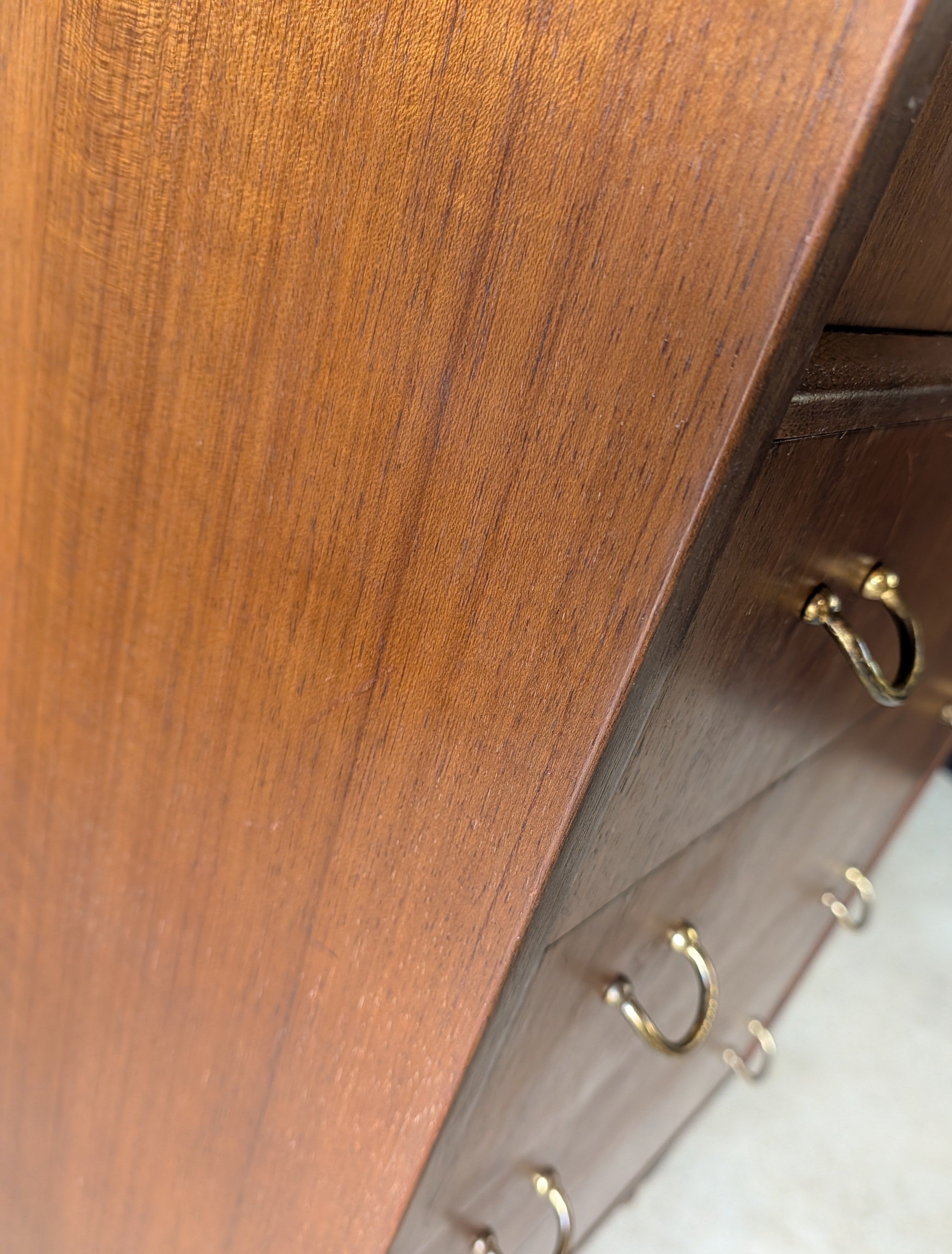 Mid Century G Plan Librenza Tola Wood Chest Of Drawers / Tallboy 1950s