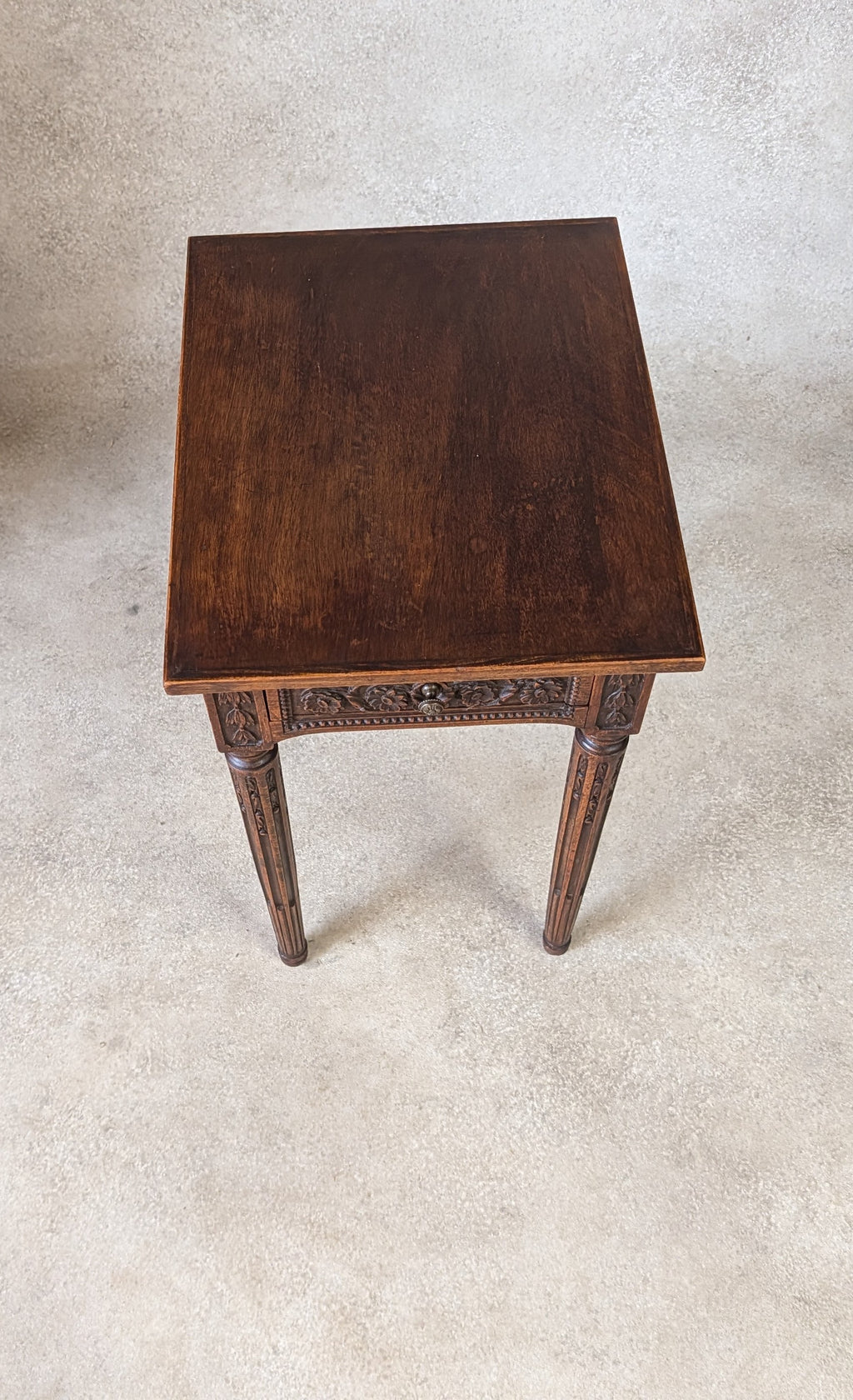 Vintage Louis xv Style Carved Oak Small Side Table