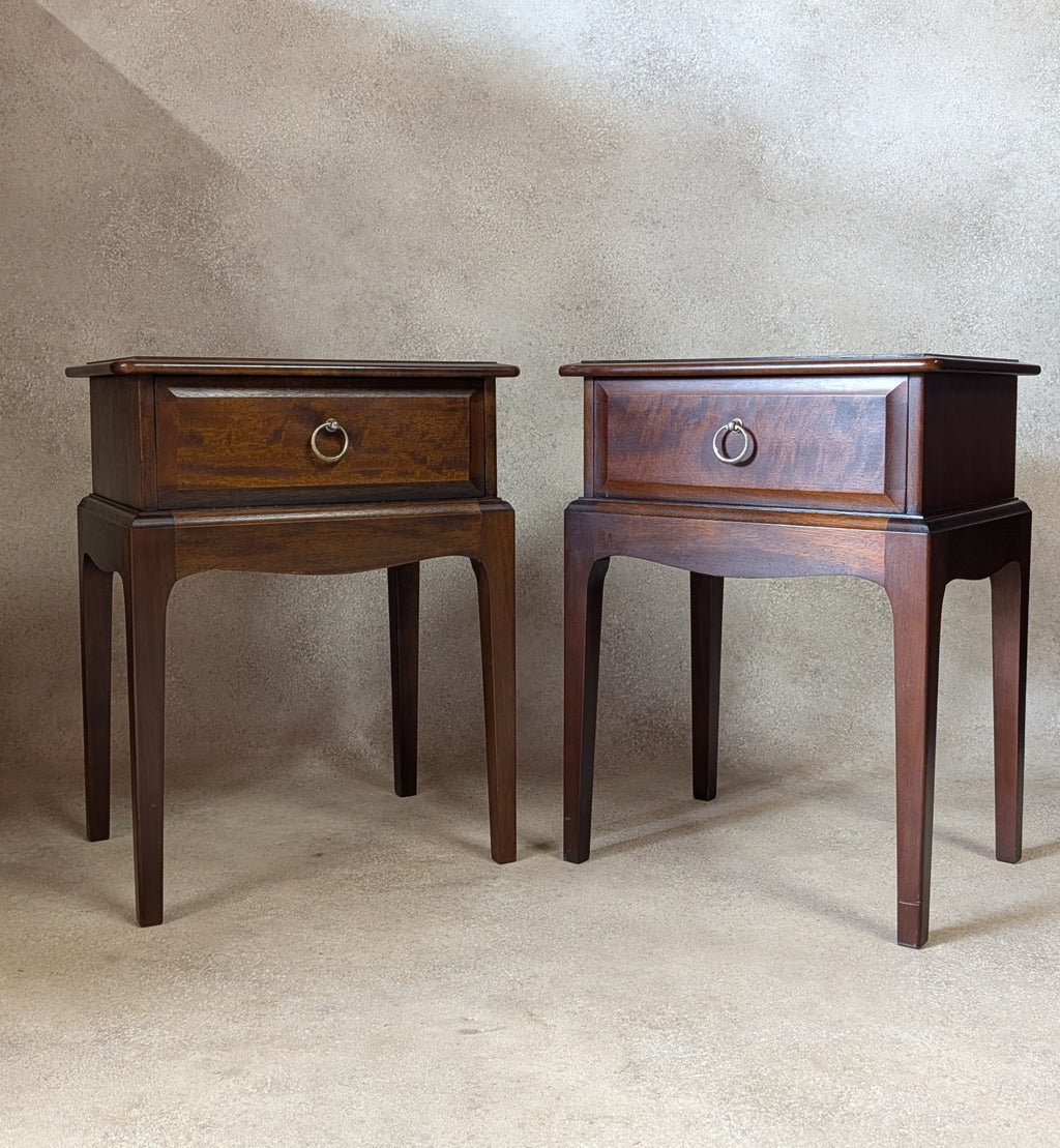 Vintage Pair Of Stag Minstrel Bedside Tables /Night Stands