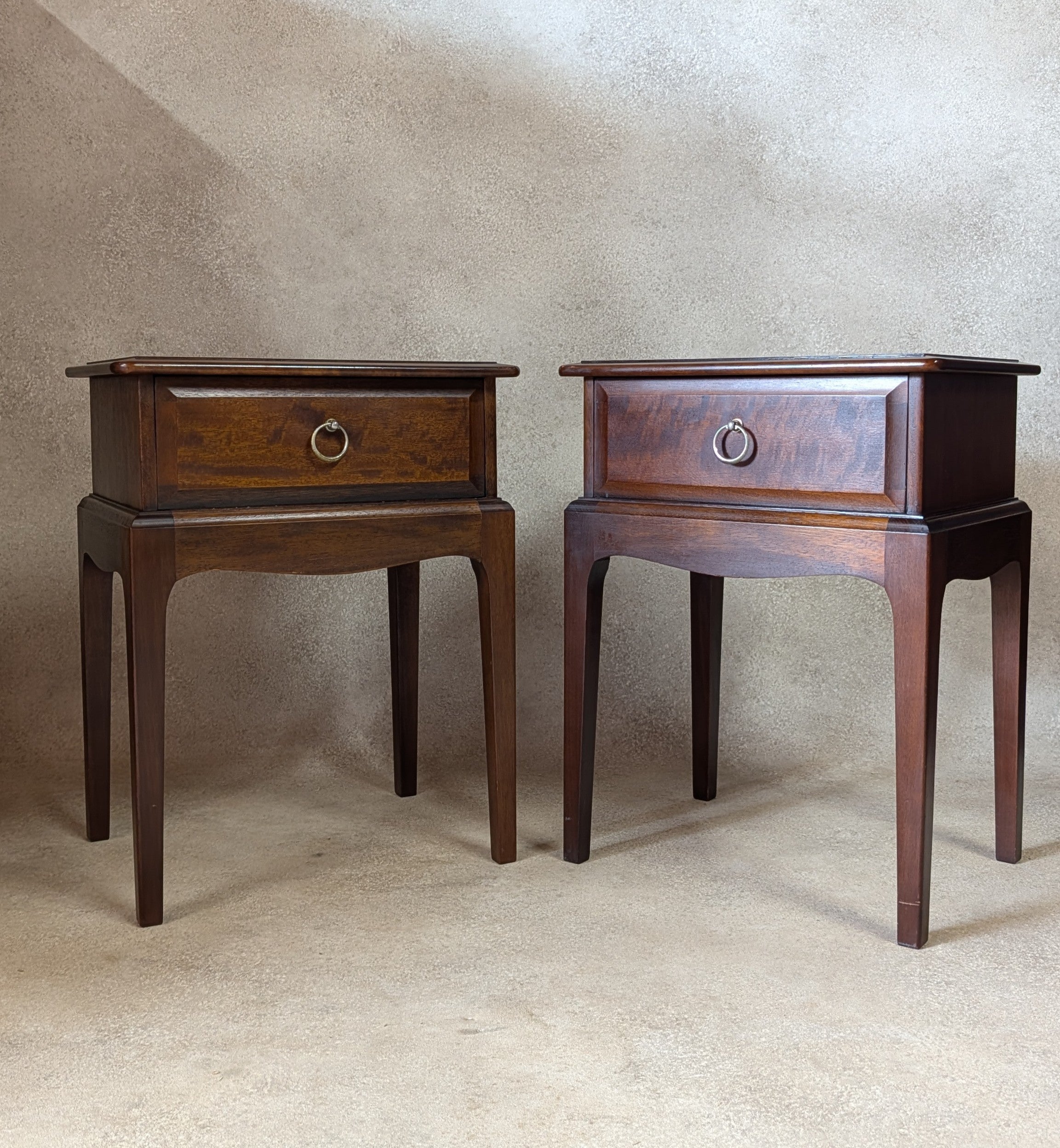 Vintage Pair Of Stag Minstrel Bedside Tables /Night Stands