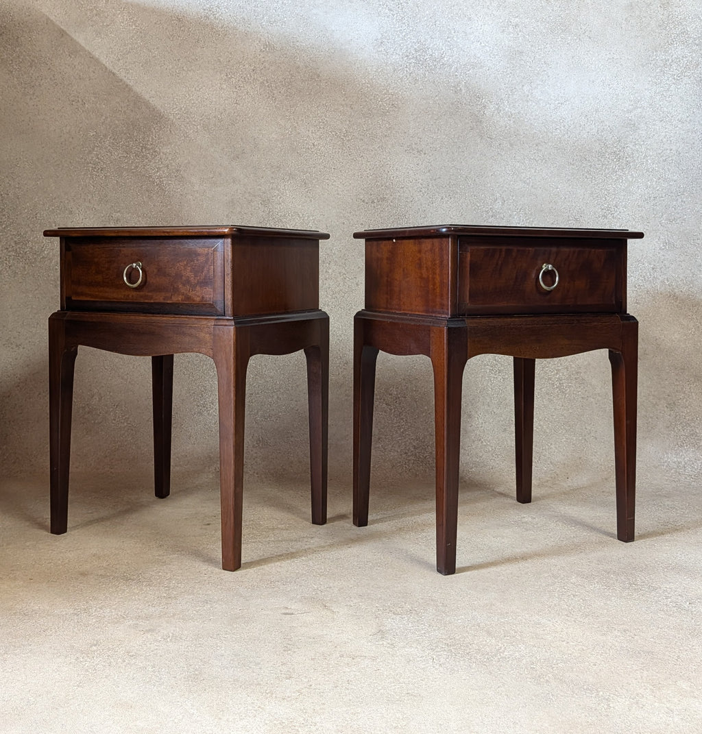 Vintage Pair Of Stag Minstrel Bedside Tables /Night Stands