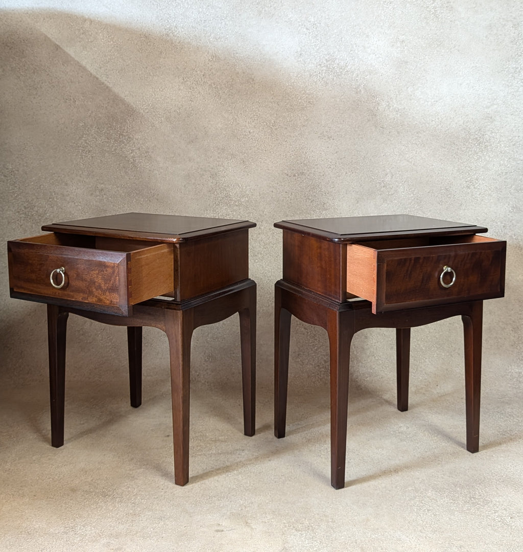 Vintage Pair Of Stag Minstrel Bedside Tables /Night Stands
