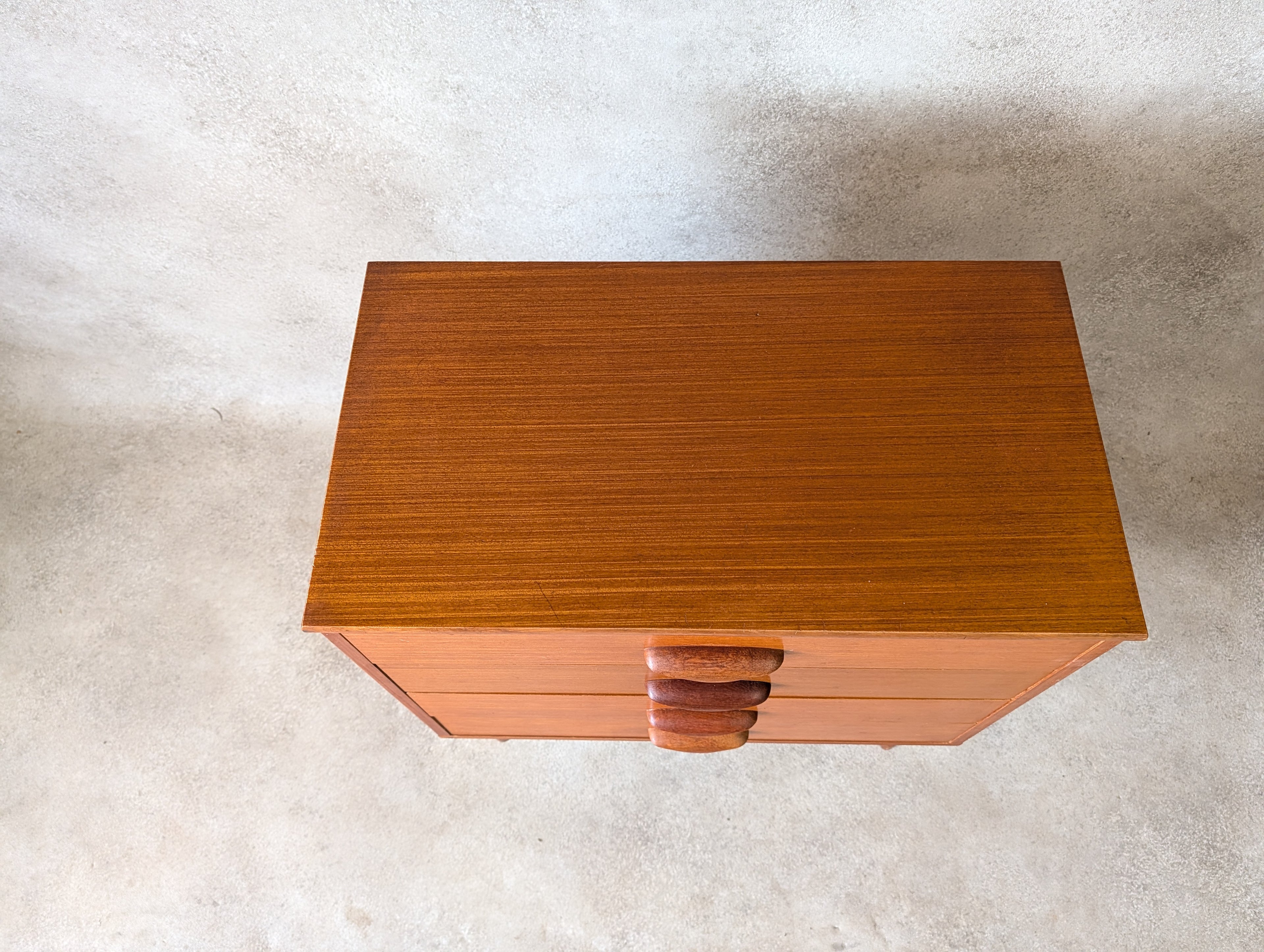 Mid Century Teak Small Chest Of Drawers Vintage 4 Drawer Chest 1960s/70s
