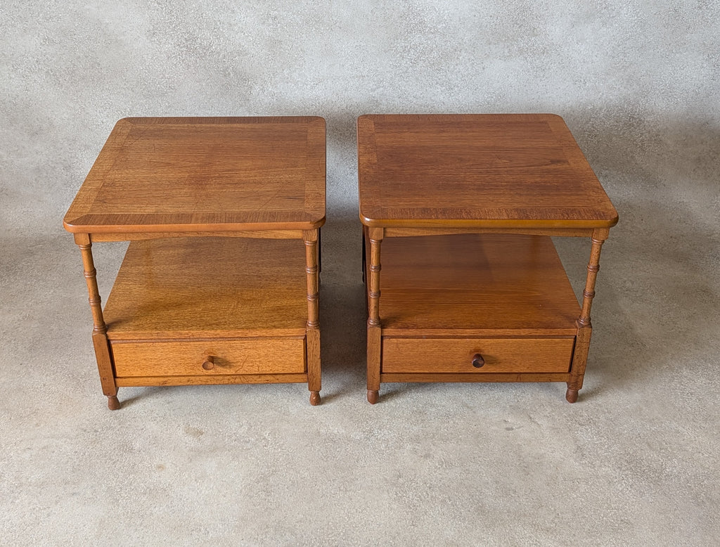 Mid Century Pair Of Nathan Teak Bedside Tables /Nightstands