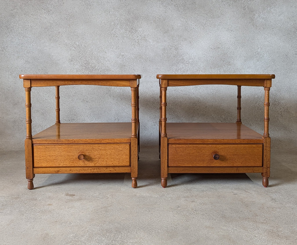 Mid Century Pair Of Nathan Teak Bedside Tables /Nightstands