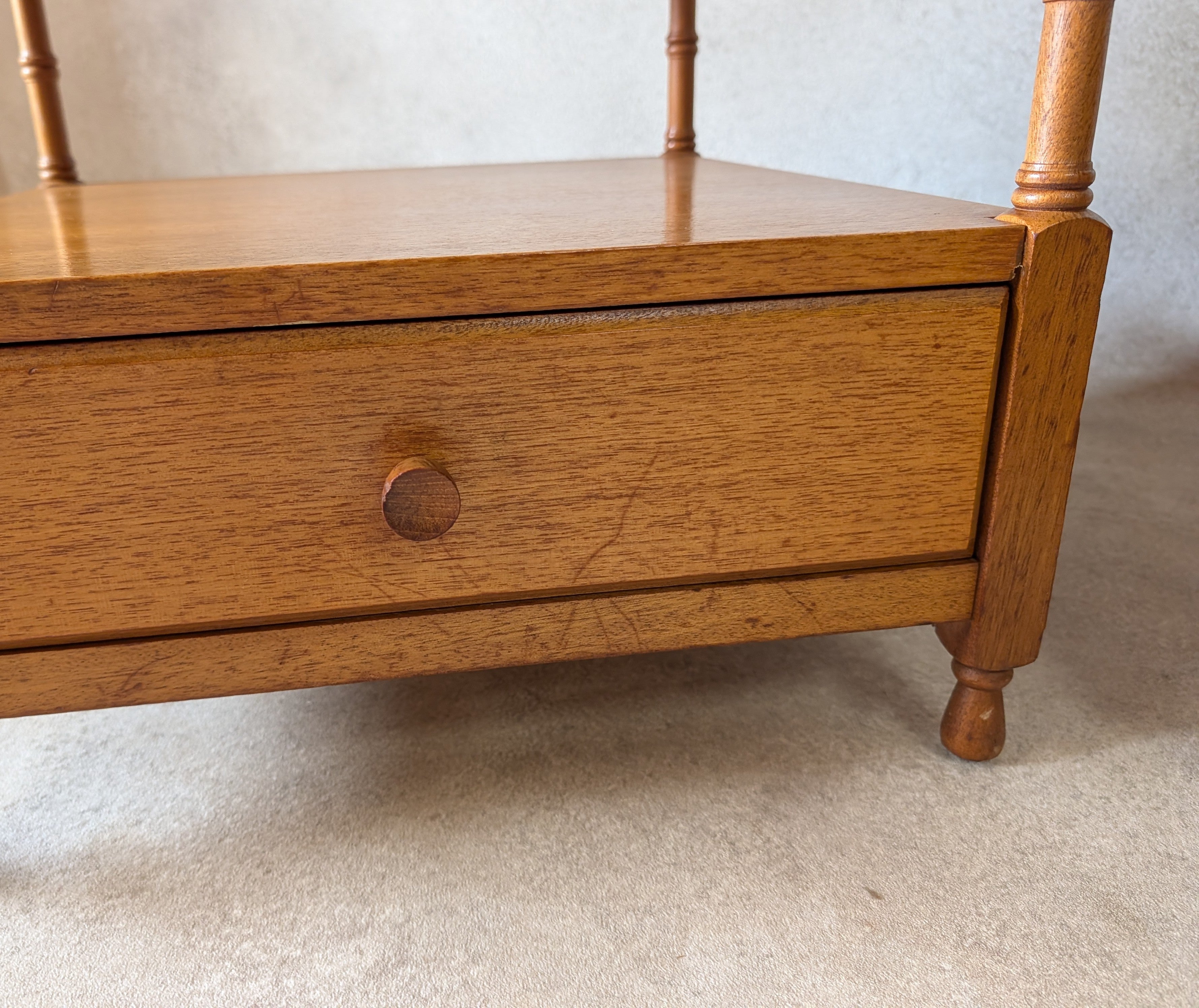 Mid Century Pair Of Nathan Teak Bedside Tables /Nightstands