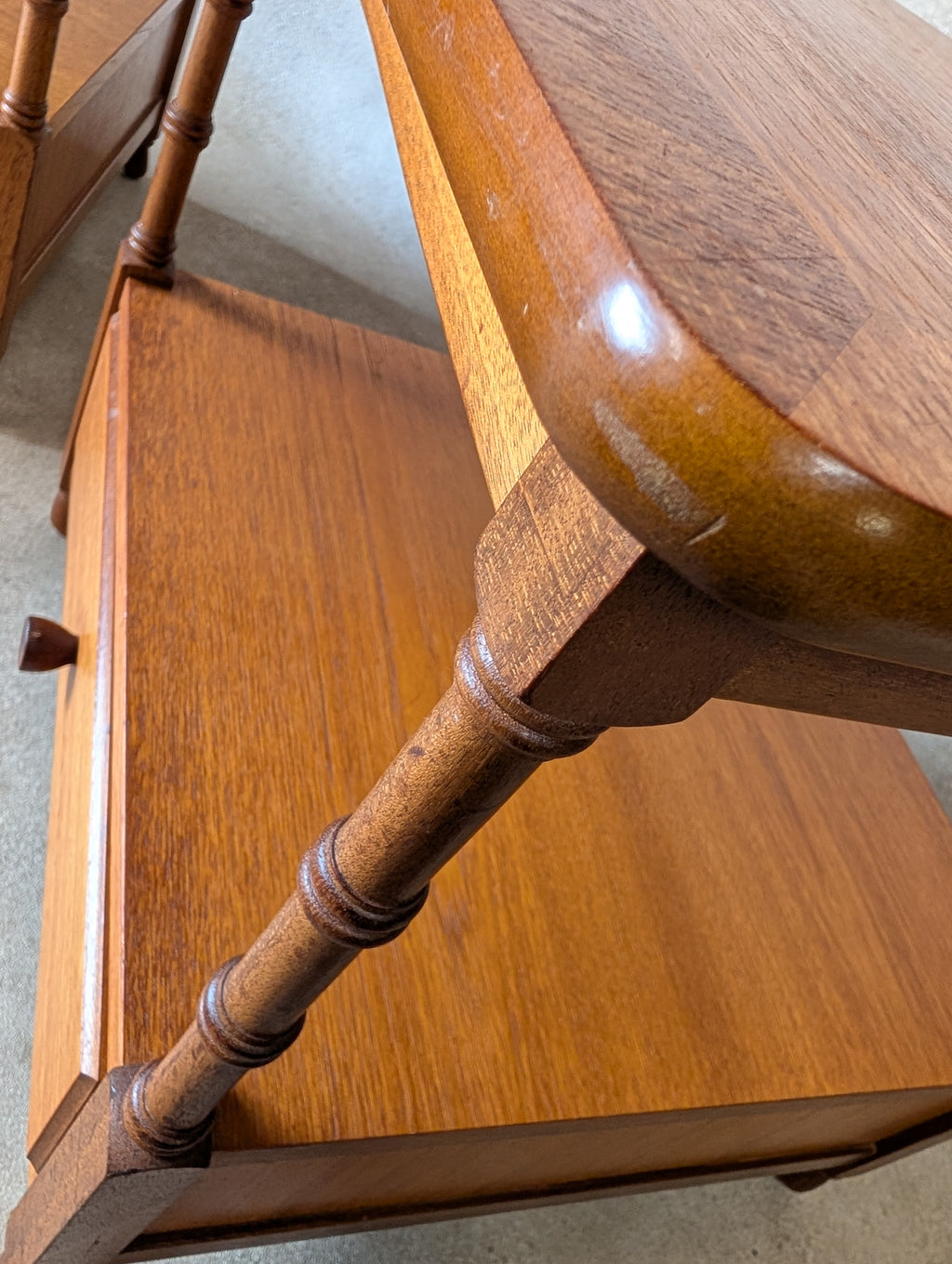 Mid Century Pair Of Nathan Teak Bedside Tables /Nightstands