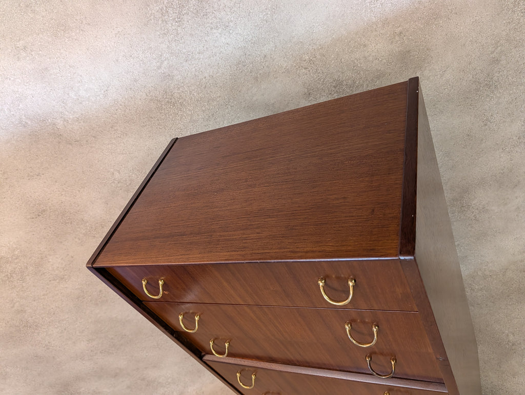 Mid Century G Plan Librenza Tallboy Vintage Tola Chest Of Drawers  - 7 Drawer