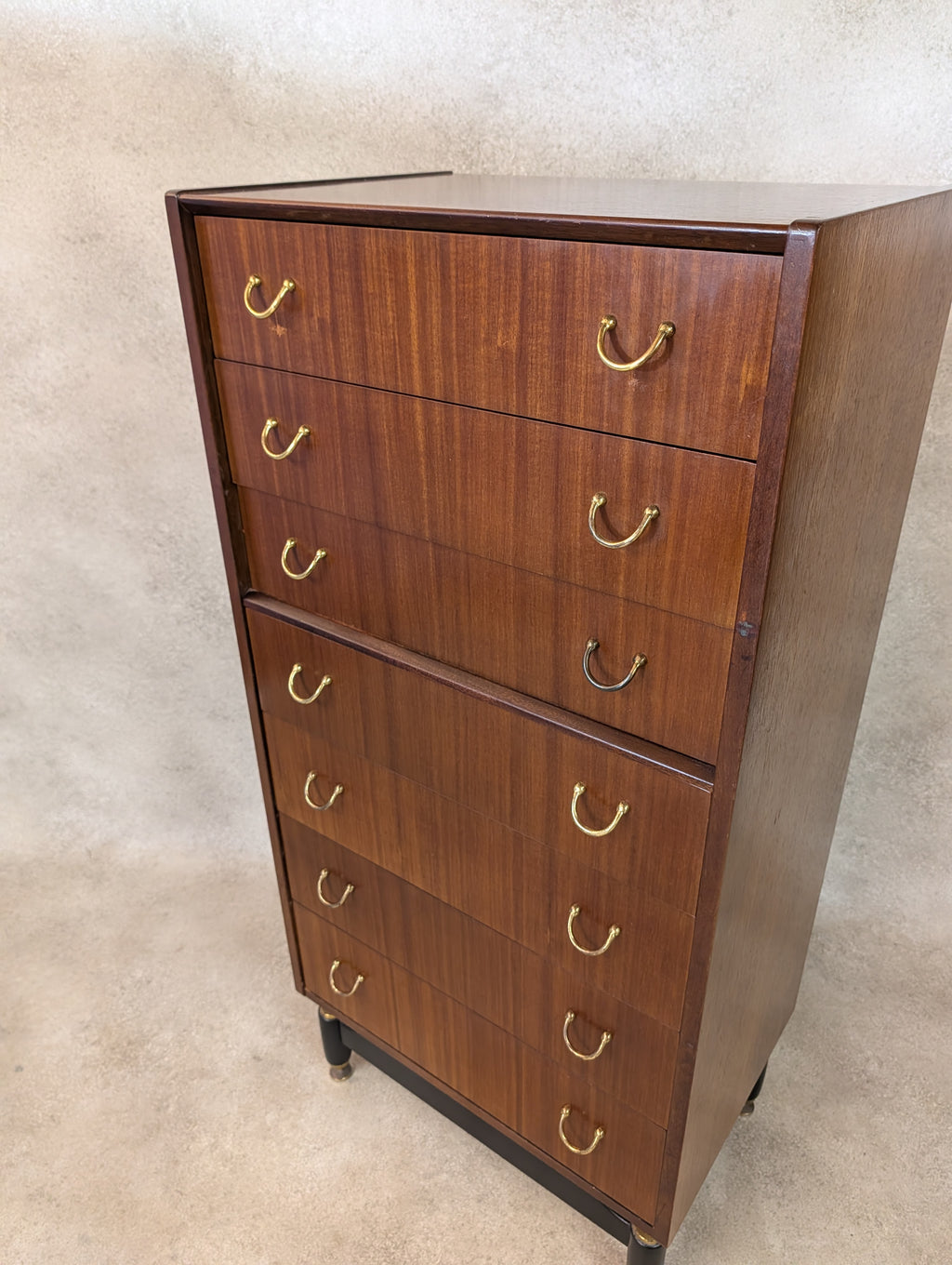 Mid Century G Plan Librenza Tallboy Vintage Tola Chest Of Drawers  - 7 Drawer