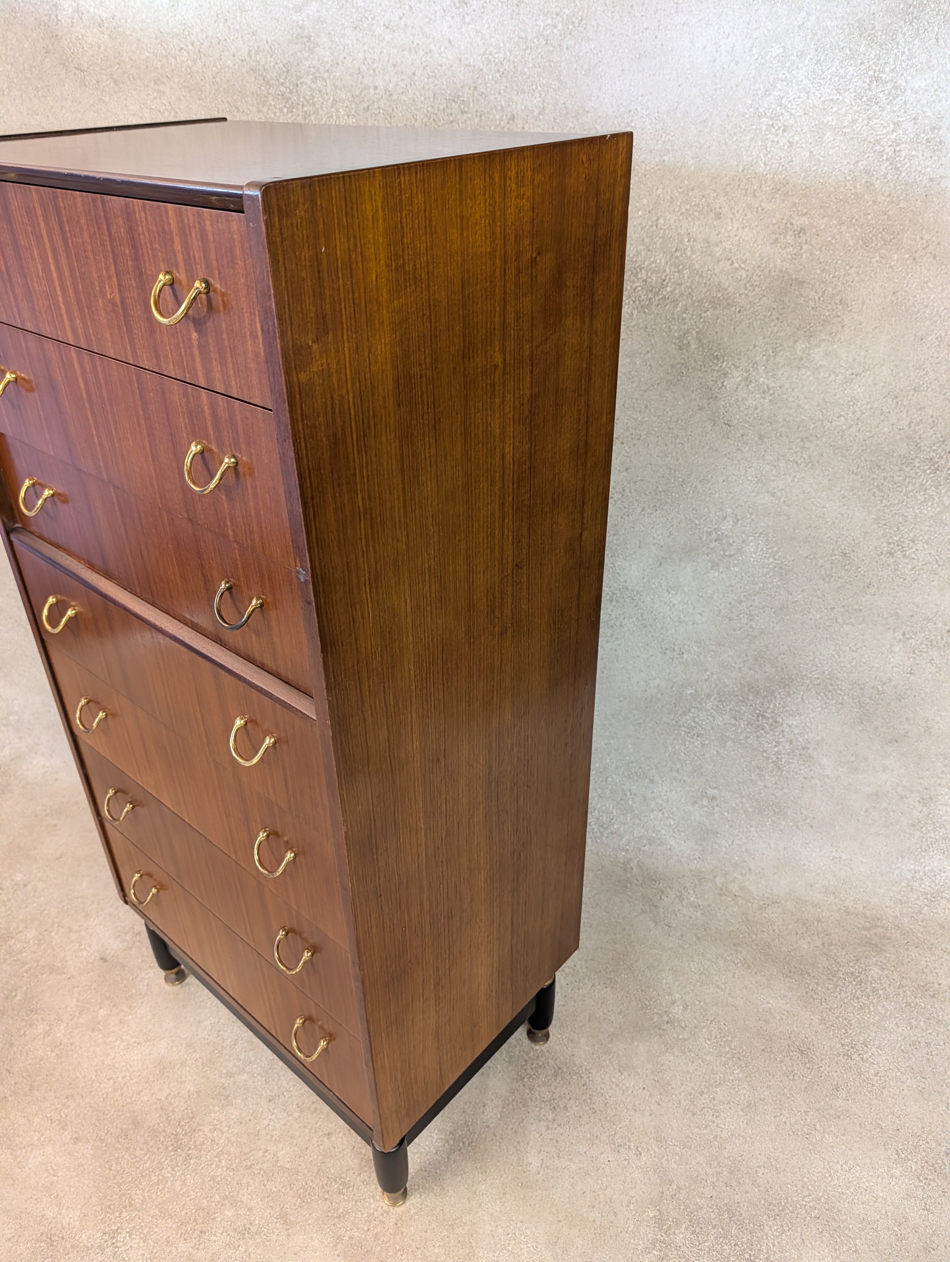 Mid Century G Plan Librenza Tallboy Vintage Tola Chest Of Drawers  - 7 Drawer
