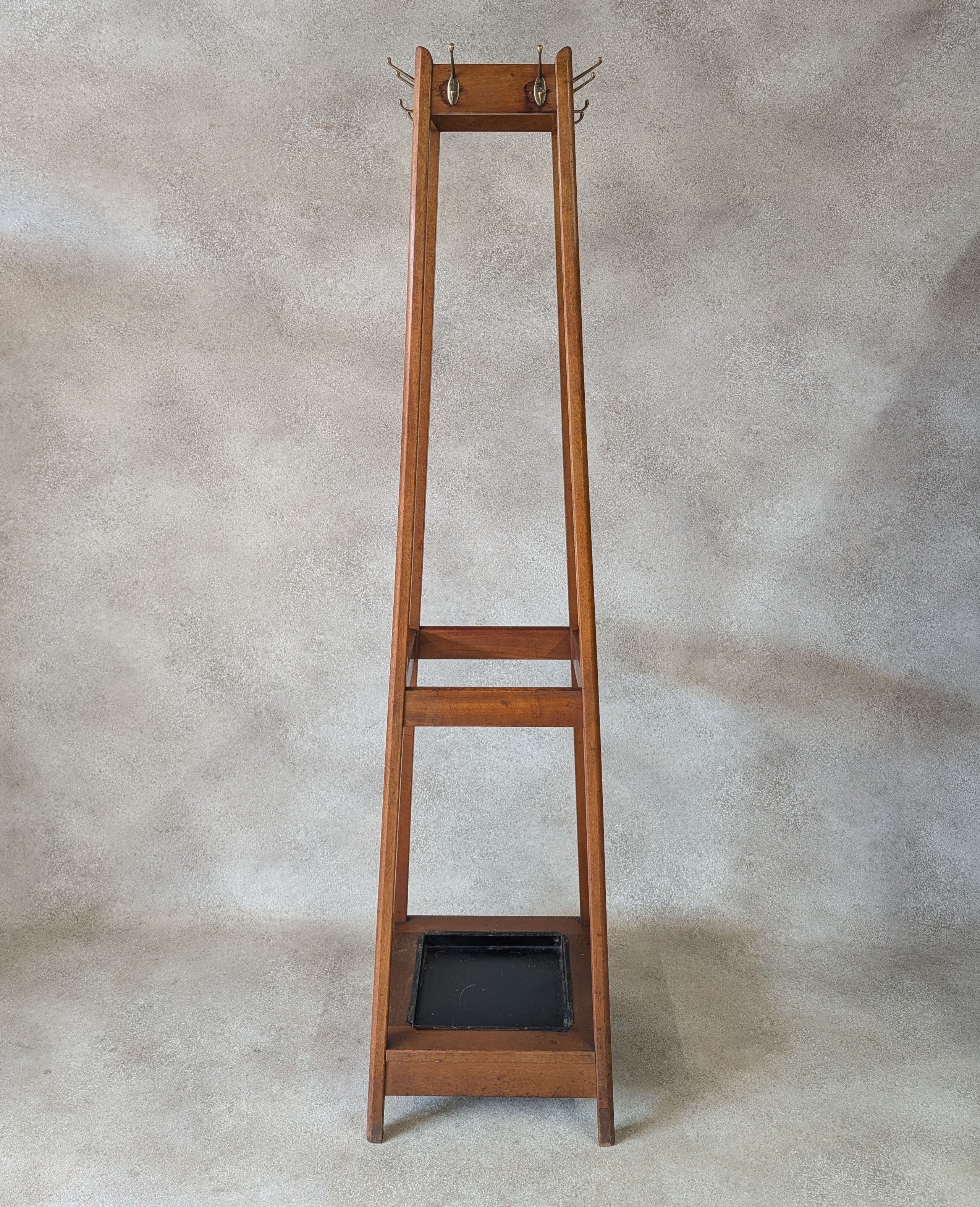 Antique Arts & Crafts Beech Coat Stand Hall Umbrella Stick Stand Edwardian 1900s
