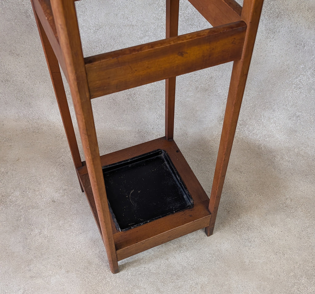 Antique Arts & Crafts Beech Coat Stand Hall Umbrella Stick Stand Edwardian 1900s