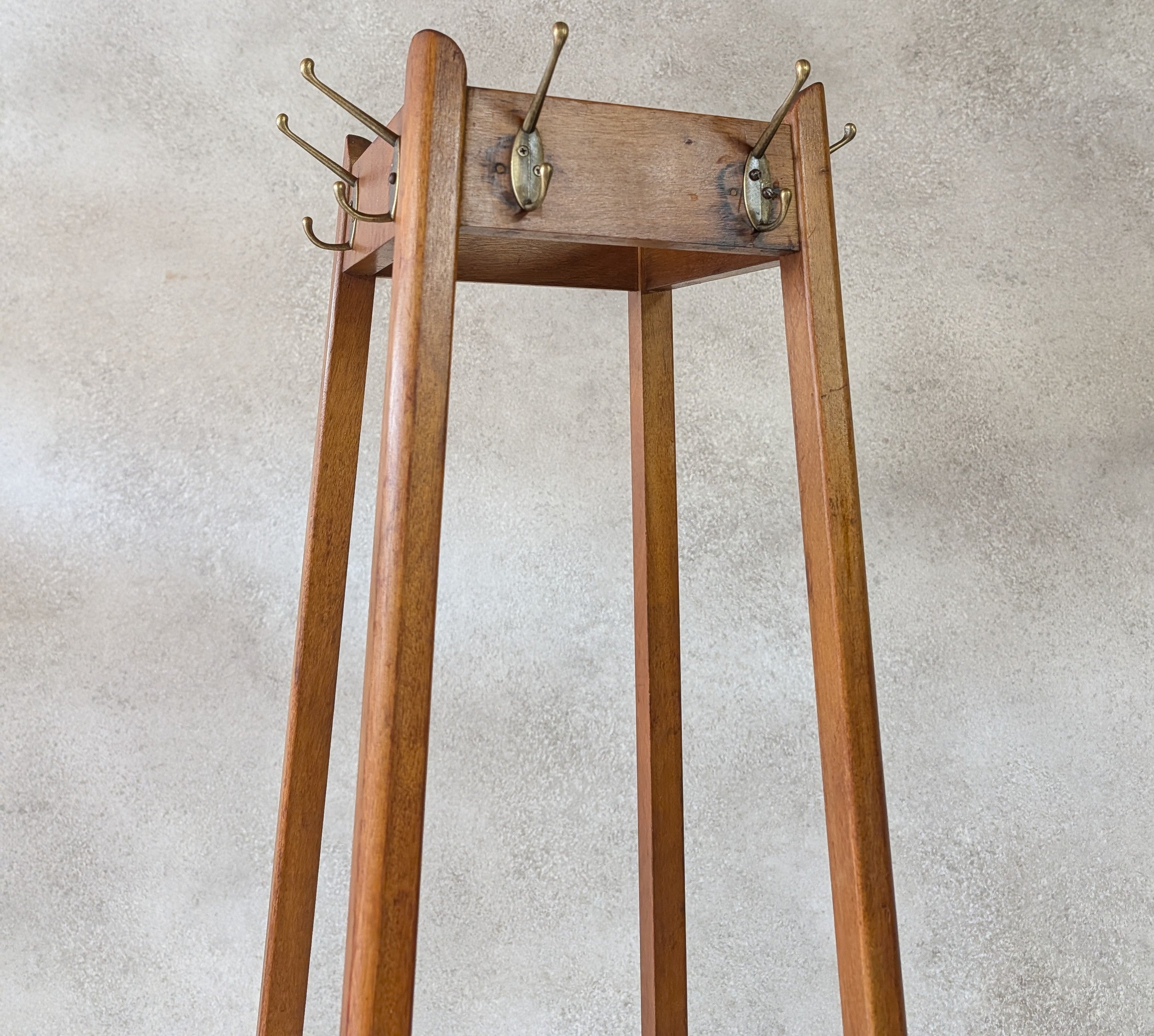 Antique Arts & Crafts Beech Coat Stand Hall Umbrella Stick Stand Edwardian 1900s