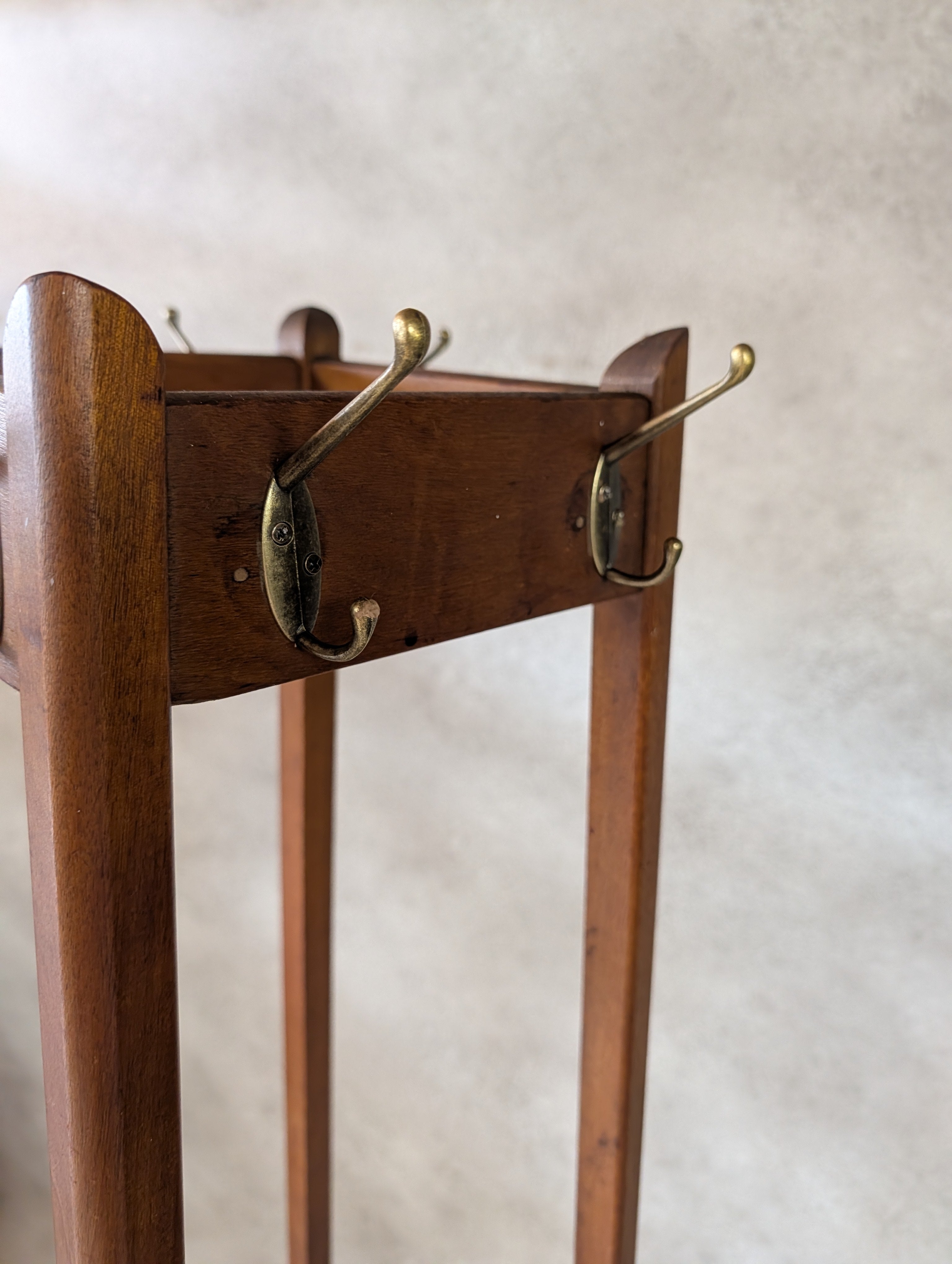 Antique Arts & Crafts Beech Coat Stand Hall Umbrella Stick Stand Edwardian 1900s