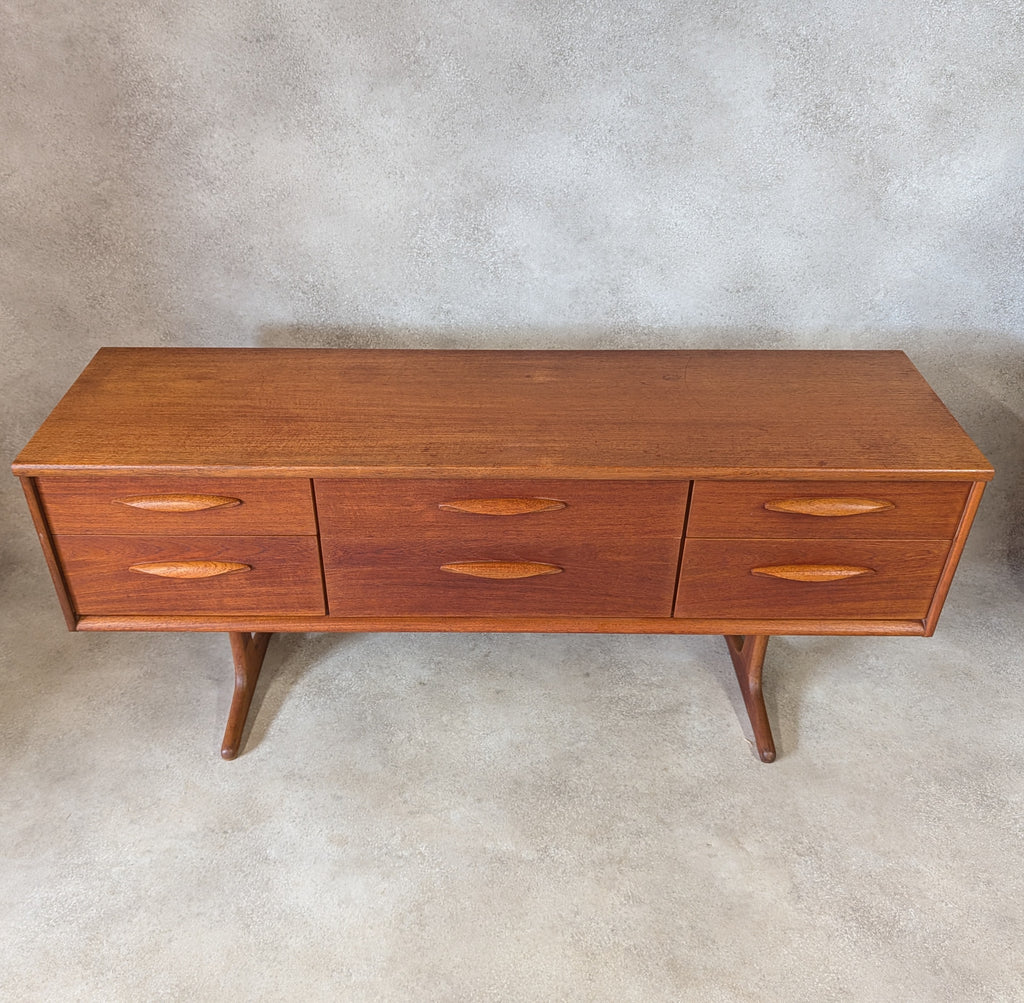 Mid Century Teak Austinsuite Sideboard Vintage 1960s Low Chest Of Drawers