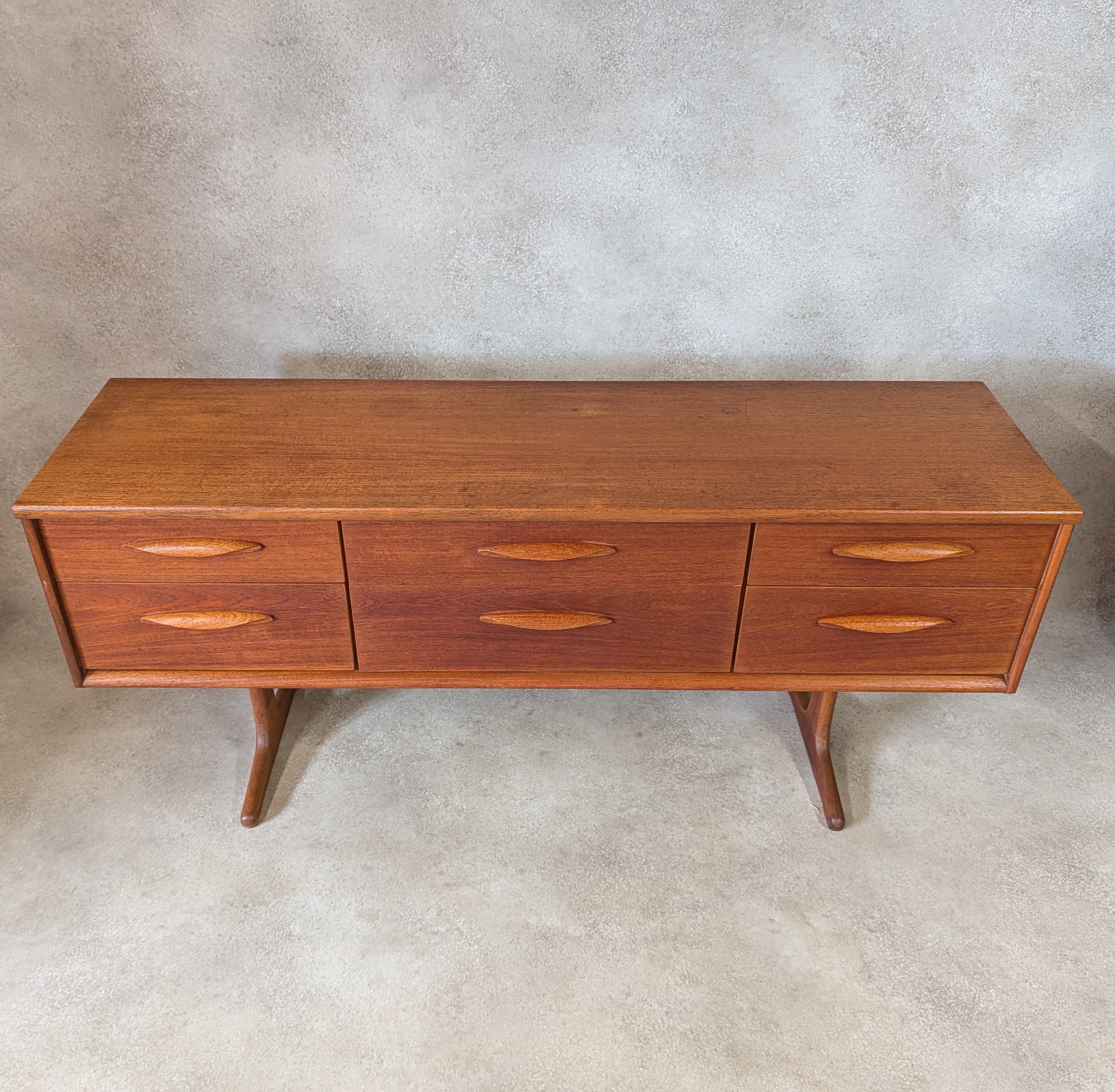 Mid Century Teak Austinsuite Sideboard Vintage 1960s Low Chest Of Drawers