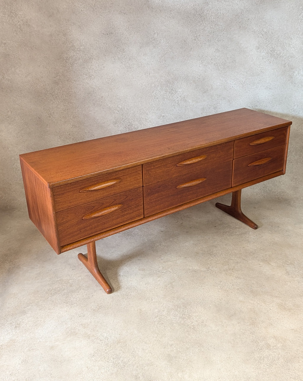 Mid Century Teak Austinsuite Sideboard Vintage 1960s Low Chest Of Drawers