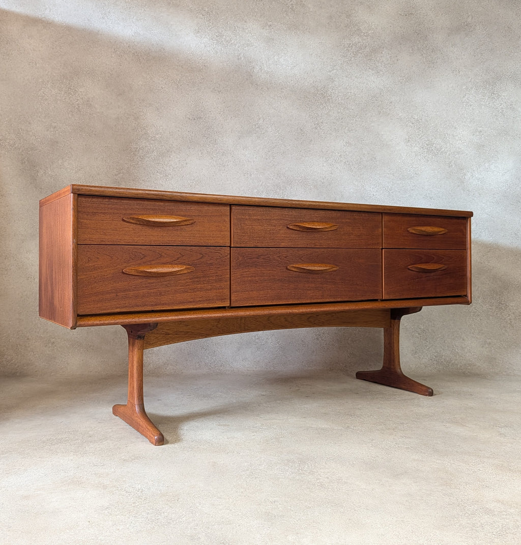 Mid Century Teak Austinsuite Sideboard Vintage 1960s Low Chest Of Drawers