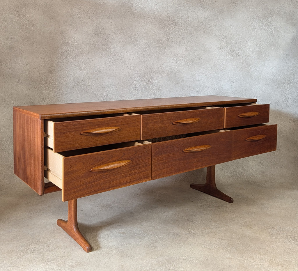 Mid Century Teak Austinsuite Sideboard Vintage 1960s Low Chest Of Drawers