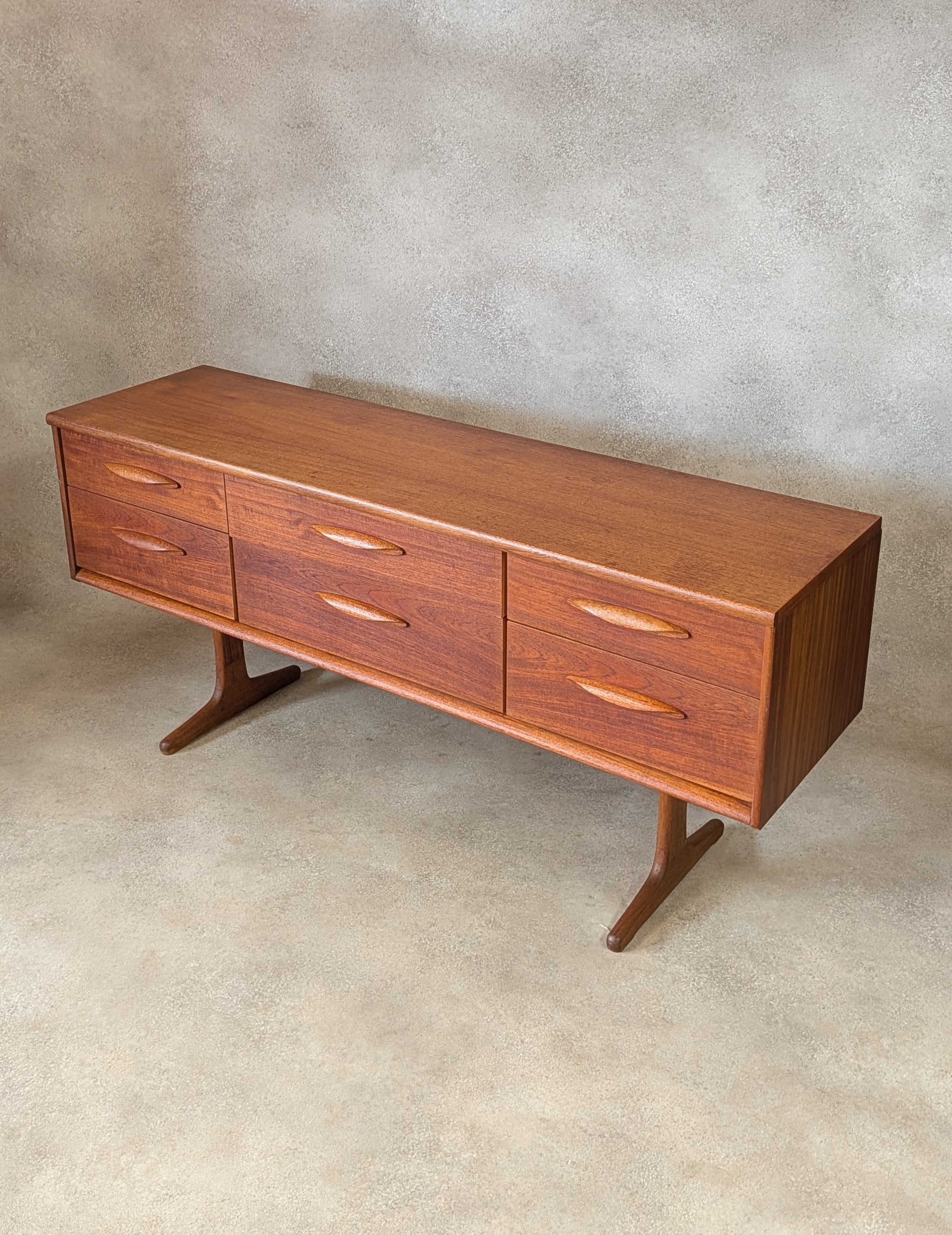 Mid Century Teak Austinsuite Sideboard Vintage 1960s Low Chest Of Drawers