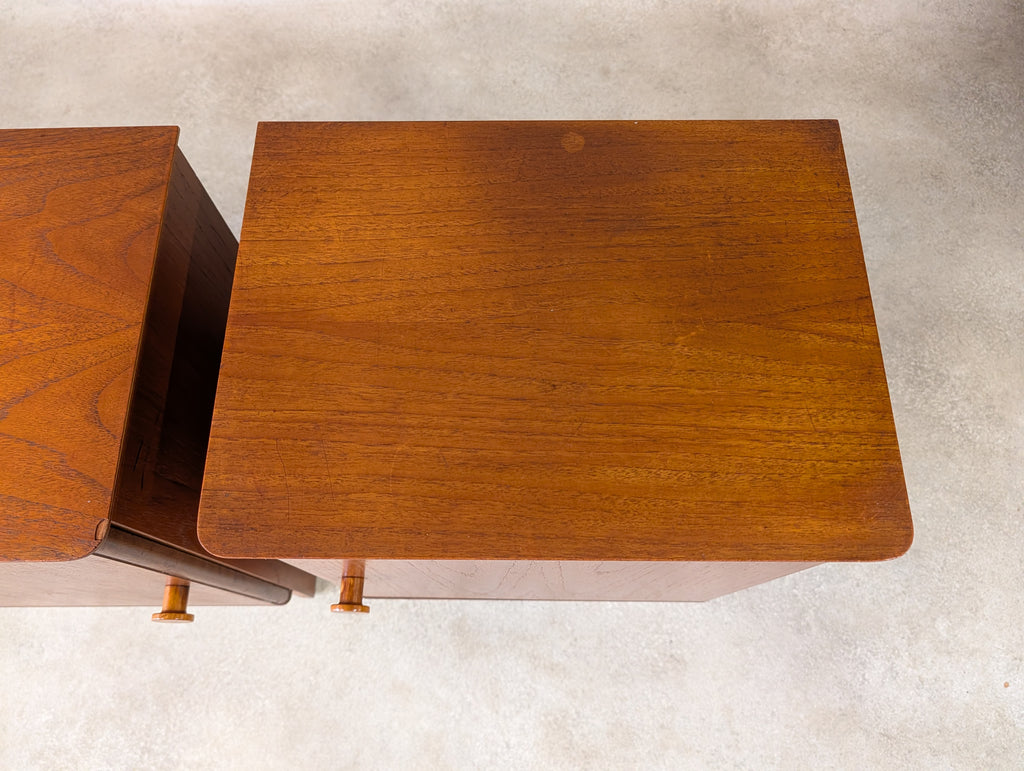 Pair Of Mid Century Teak Austinsuite Bedside Cabinets Vintage Nightstands
