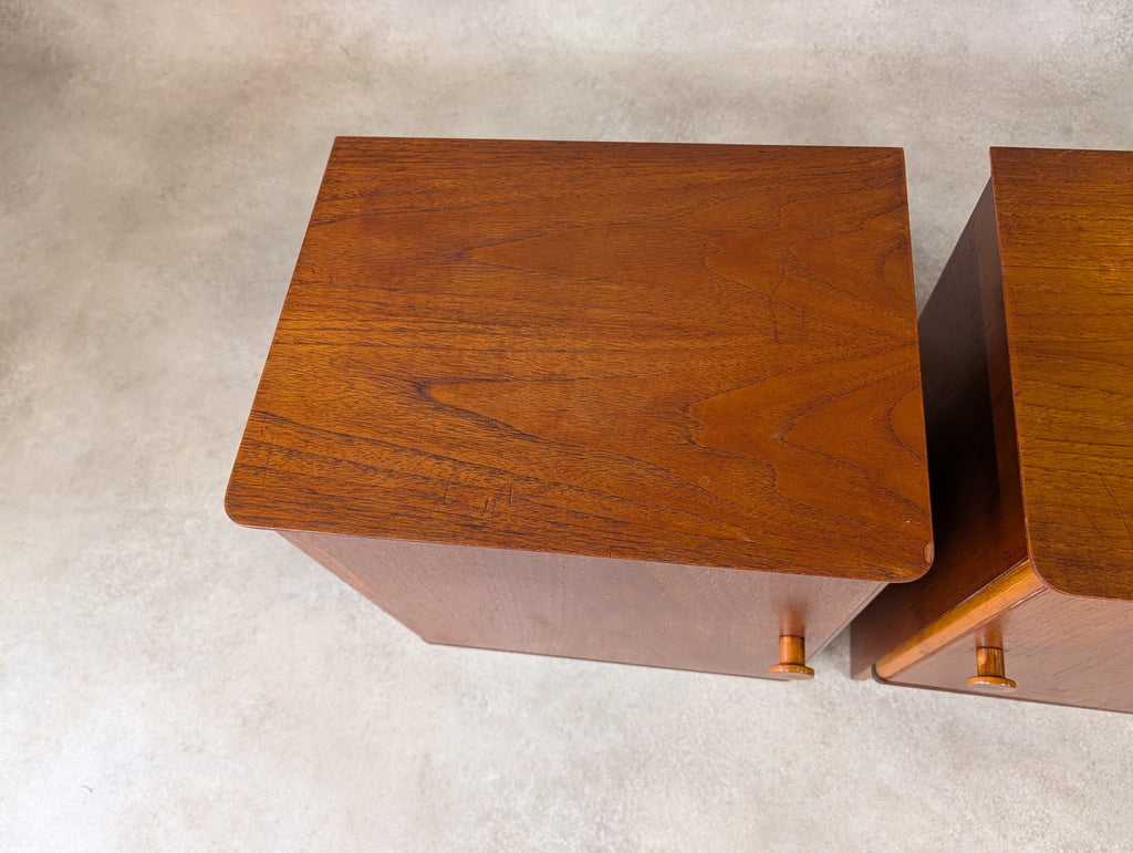 Pair Of Mid Century Teak Austinsuite Bedside Cabinets Vintage Nightstands