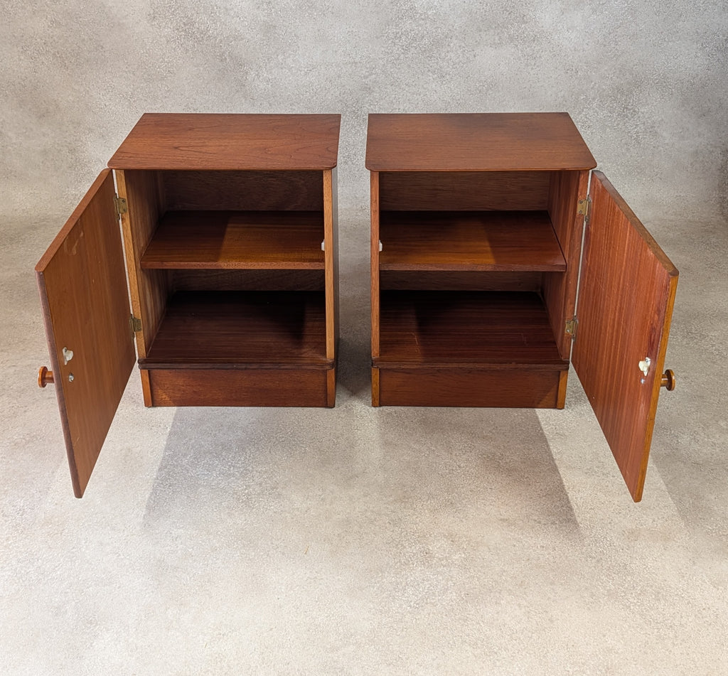 Pair Of Mid Century Teak Austinsuite Bedside Cabinets Vintage Nightstands