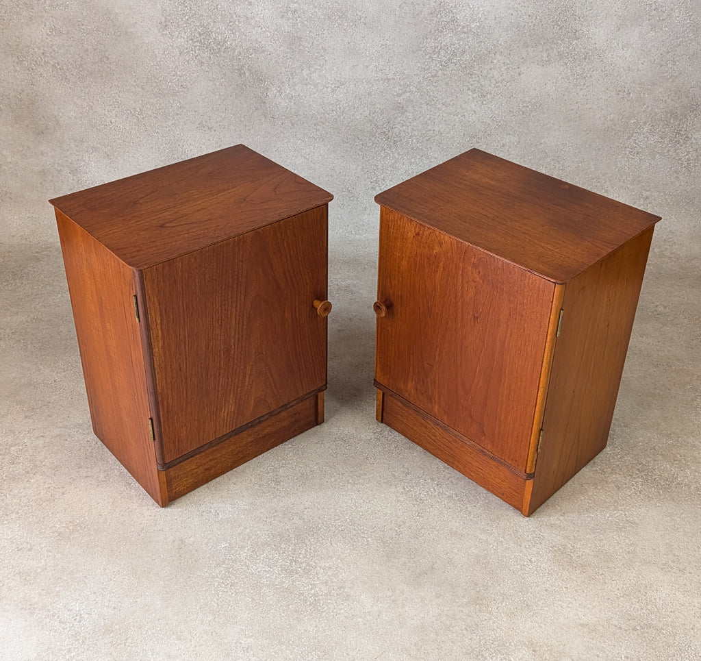 Pair Of Mid Century Teak Austinsuite Bedside Cabinets Vintage Nightstands