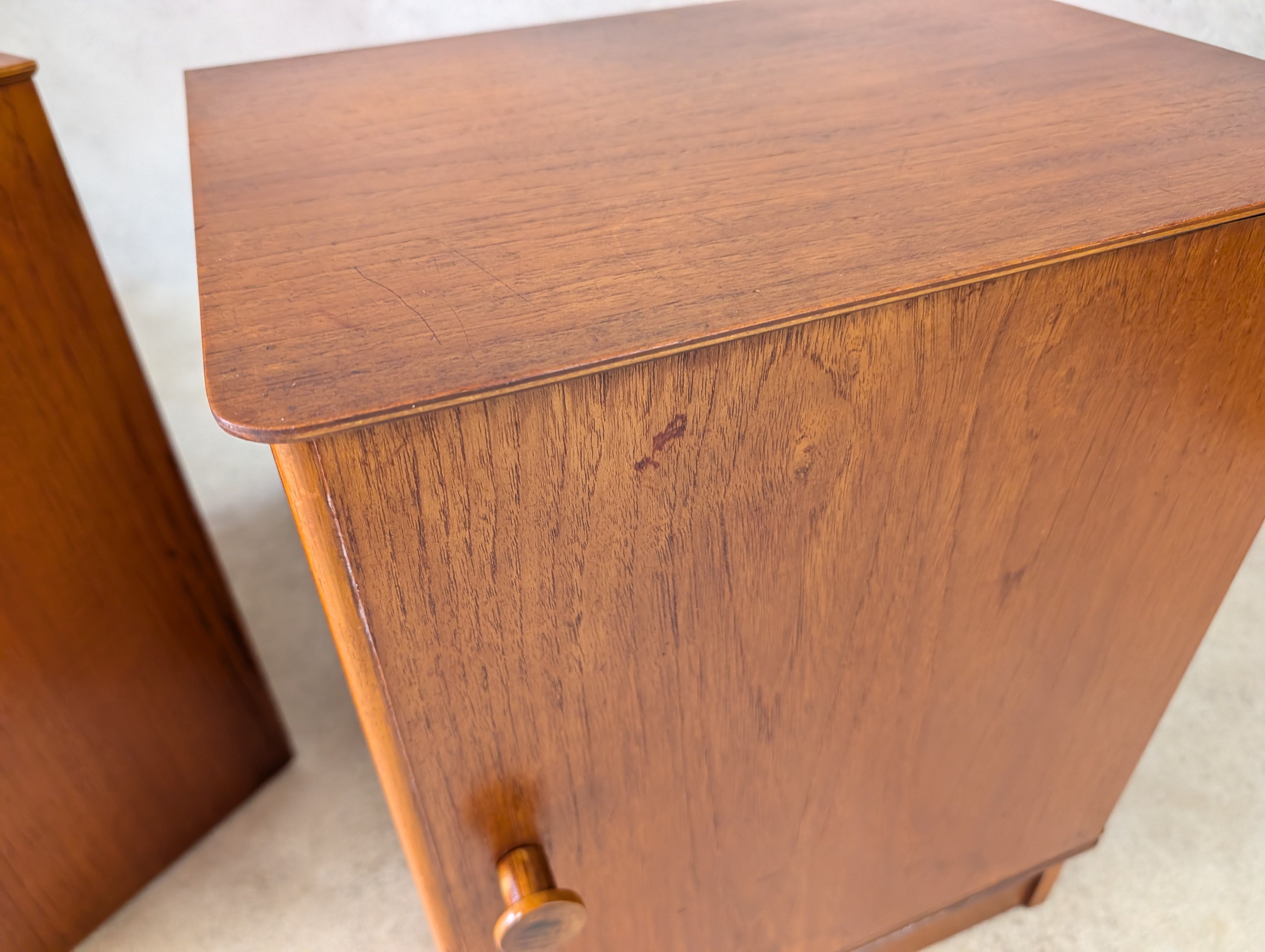 Pair Of Mid Century Teak Austinsuite Bedside Cabinets Vintage Nightstands