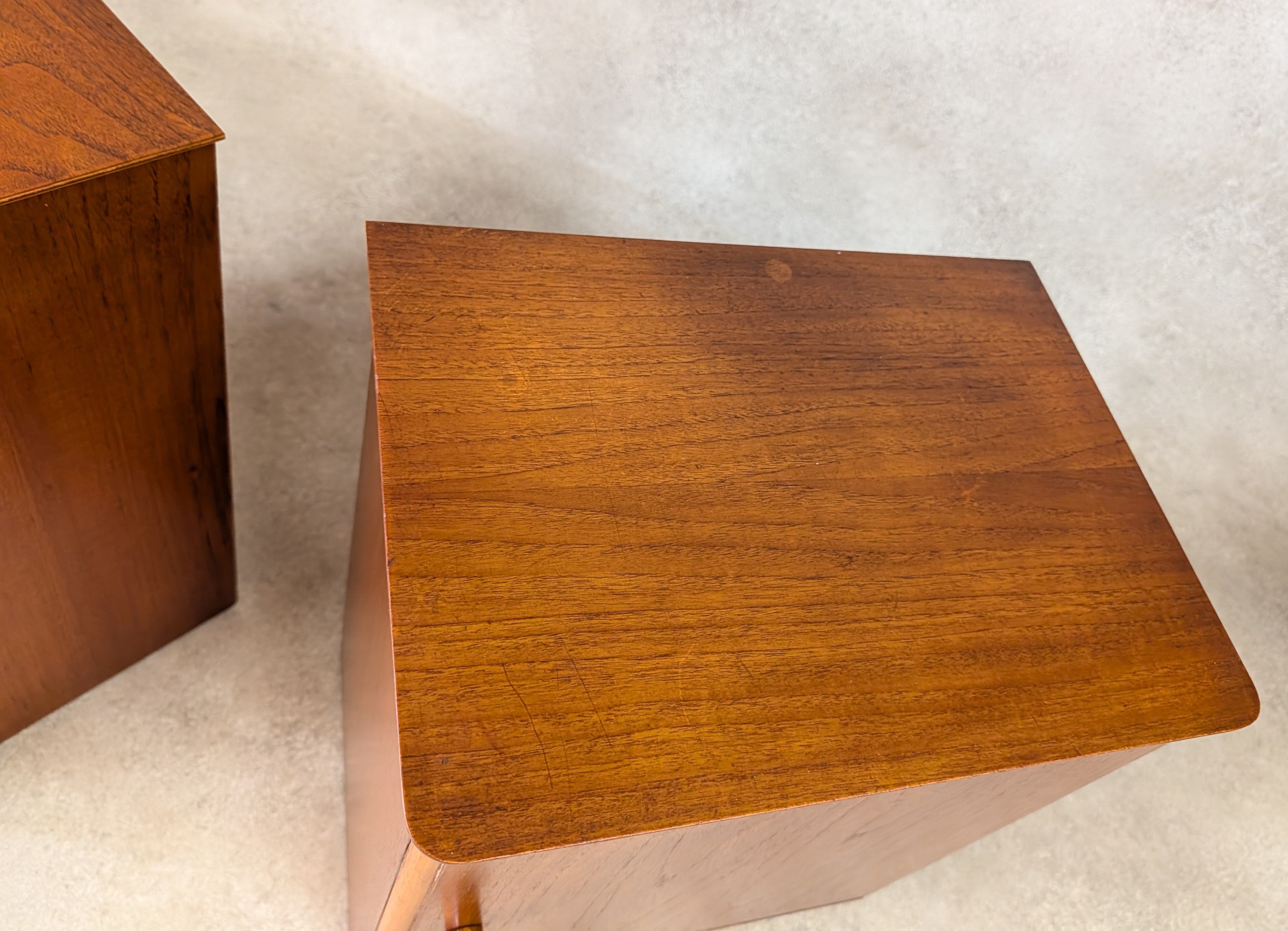 Pair Of Mid Century Teak Austinsuite Bedside Cabinets Vintage Nightstands