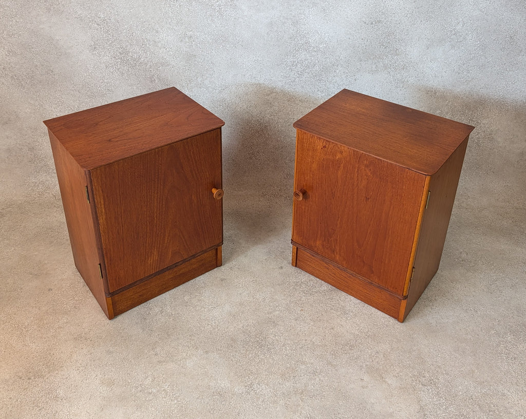 Pair Of Mid Century Teak Austinsuite Bedside Cabinets Vintage Nightstands