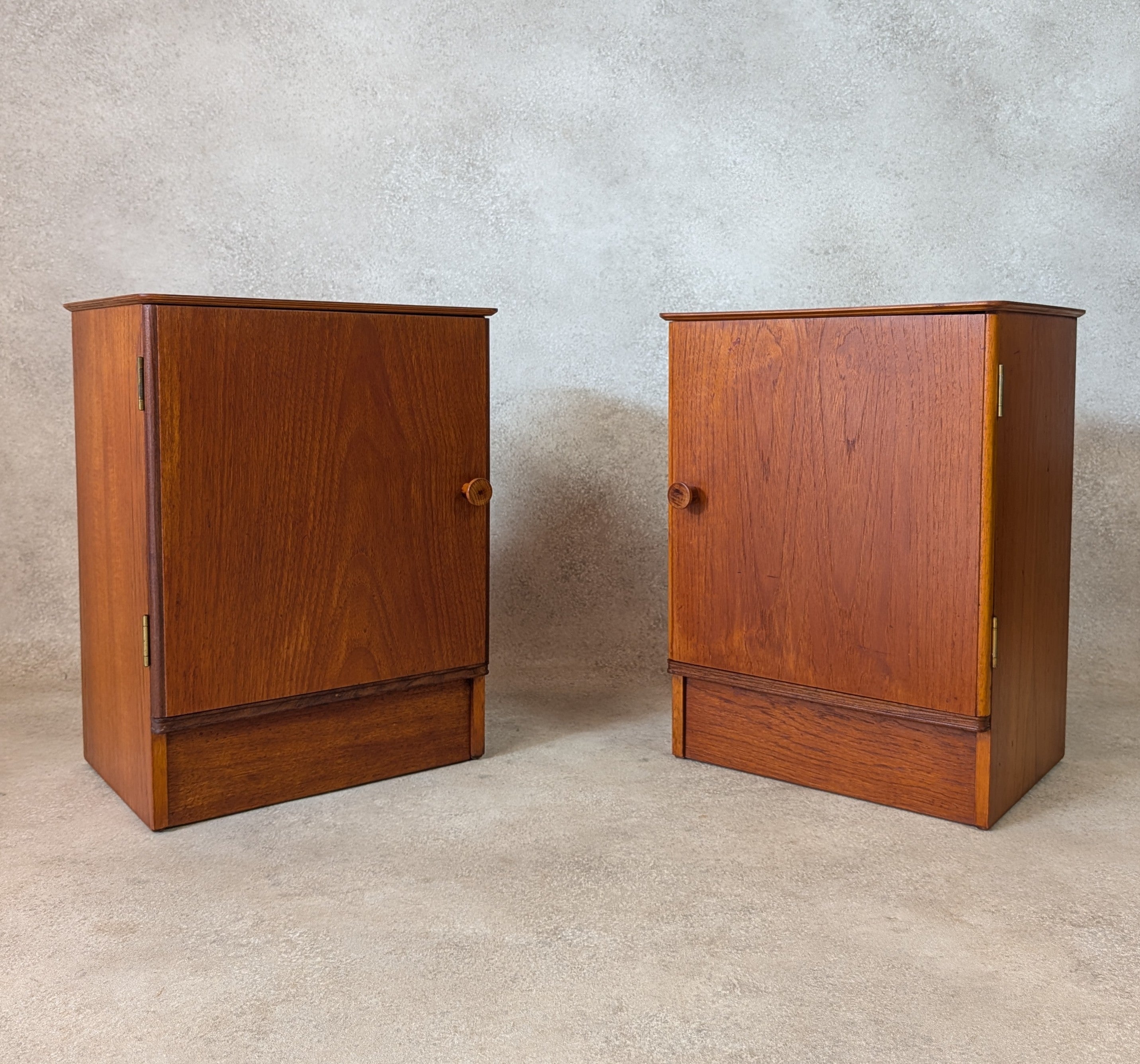 Pair Of Mid Century Teak Austinsuite Bedside Cabinets Vintage Nightstands