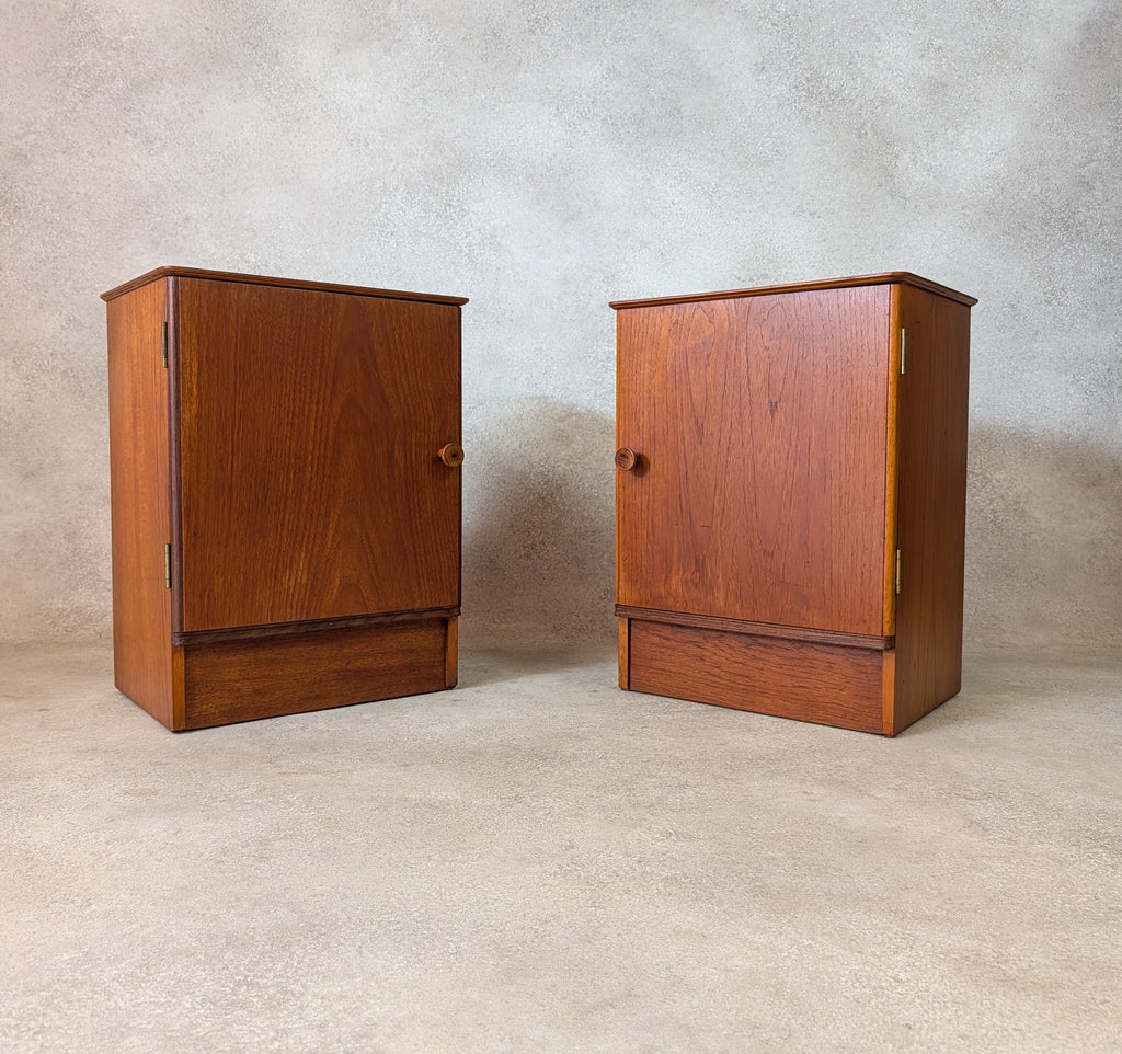 Pair Of Mid Century Teak Austinsuite Bedside Cabinets Vintage Nightstands