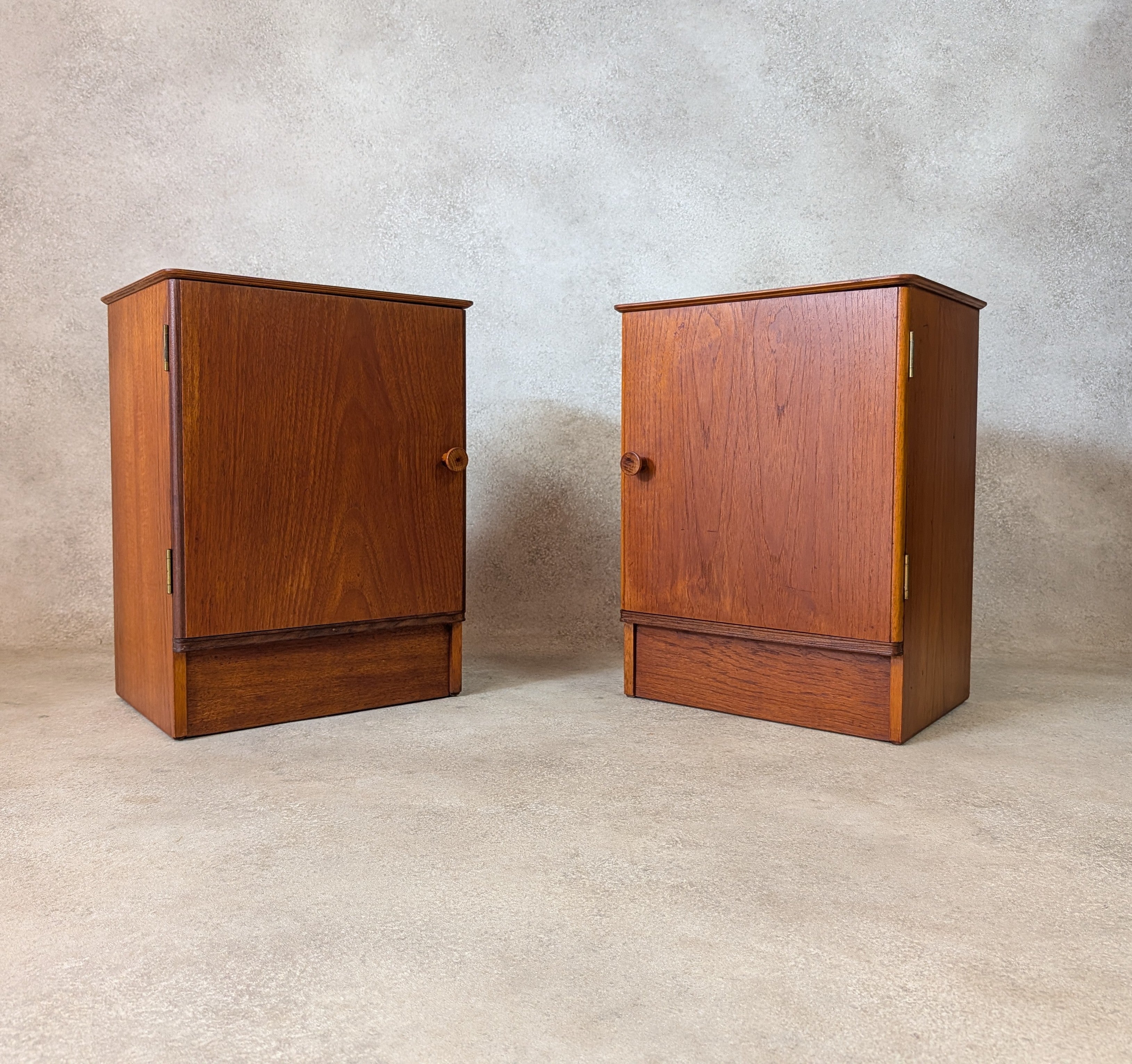 Pair Of Mid Century Teak Austinsuite Bedside Cabinets Vintage Nightstands