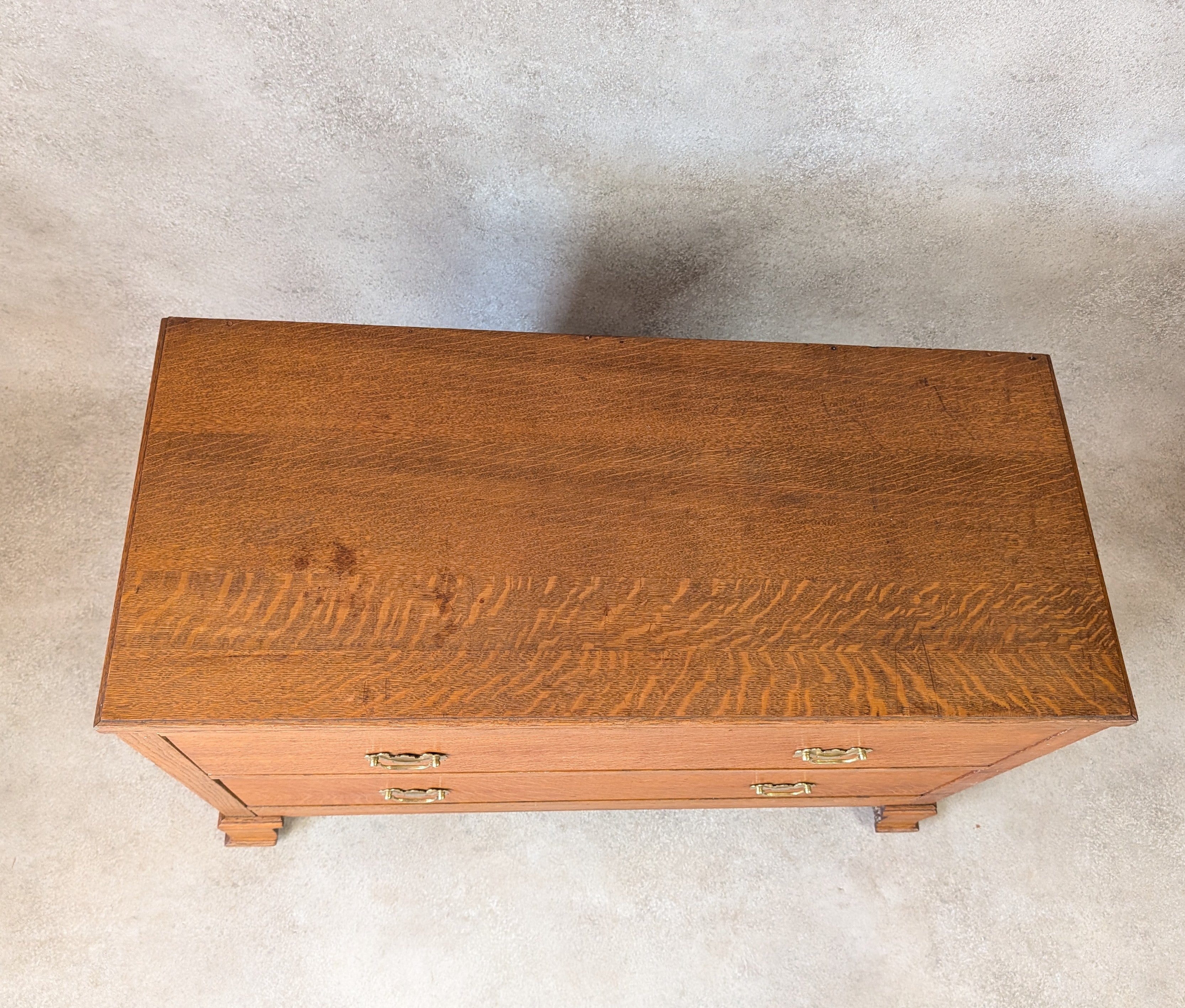 Early 20th Century Oak Chest Of Drawers Vintage Rustic 2 Drawer Chest
