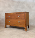 Early 20th Century Oak Chest Of Drawers Vintage Rustic 2 Drawer Chest