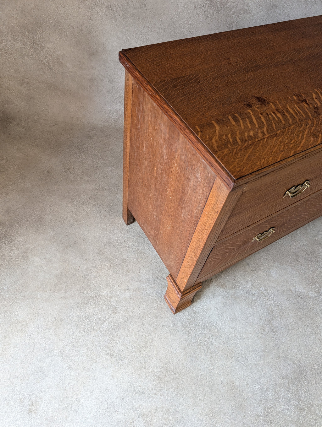 Early 20th Century Oak Chest Of Drawers Vintage Rustic 2 Drawer Chest