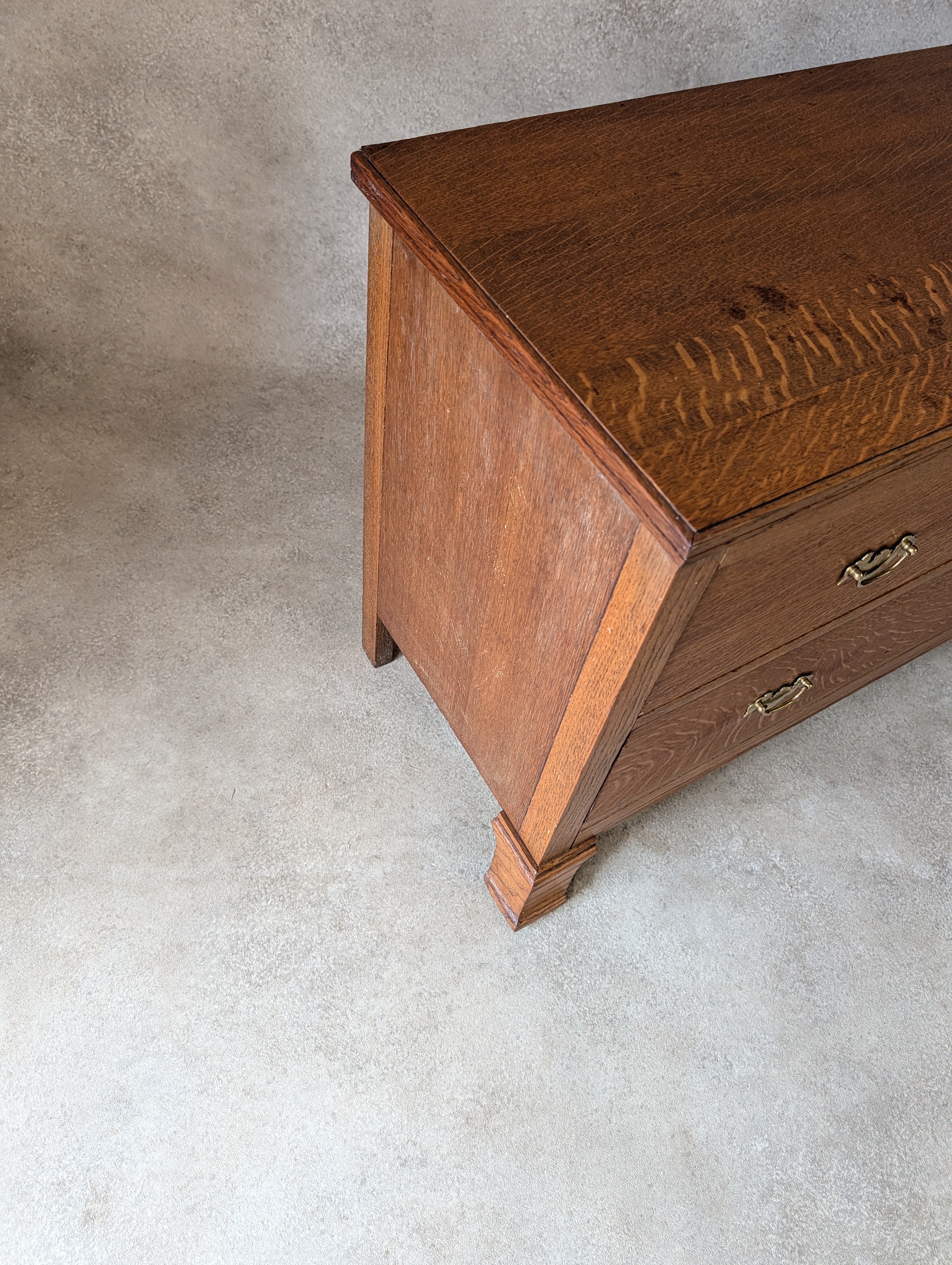 Early 20th Century Oak Chest Of Drawers Vintage Rustic 2 Drawer Chest