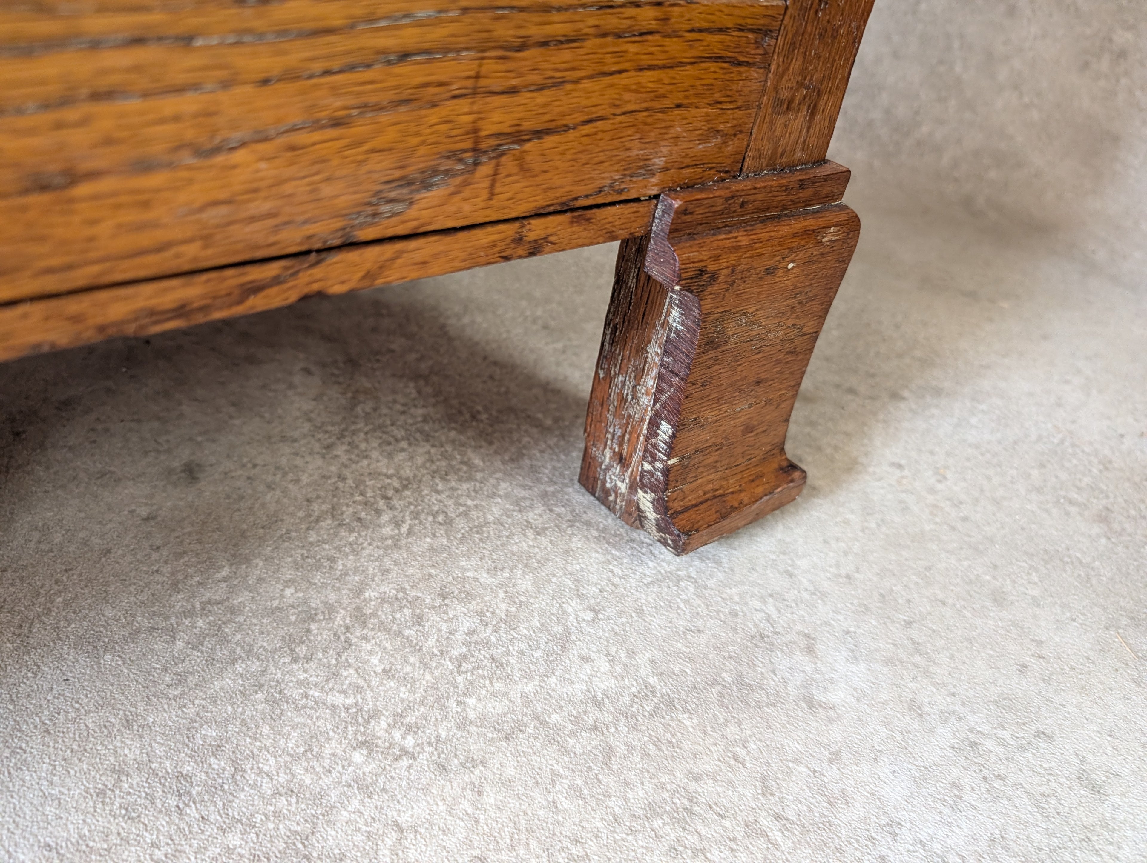 Early 20th Century Oak Chest Of Drawers Vintage Rustic 2 Drawer Chest